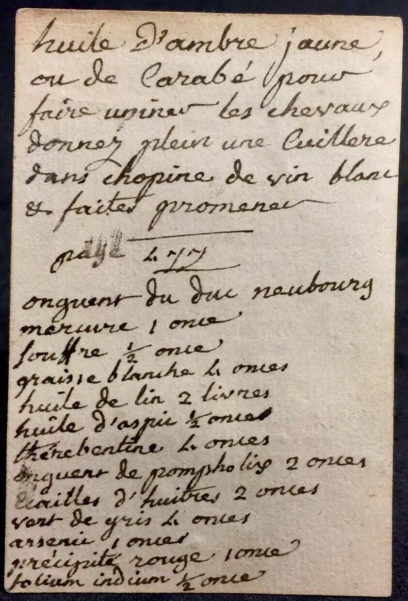 1700’s Old Europe Double Side Scripted Document Antique Playing Cards Single