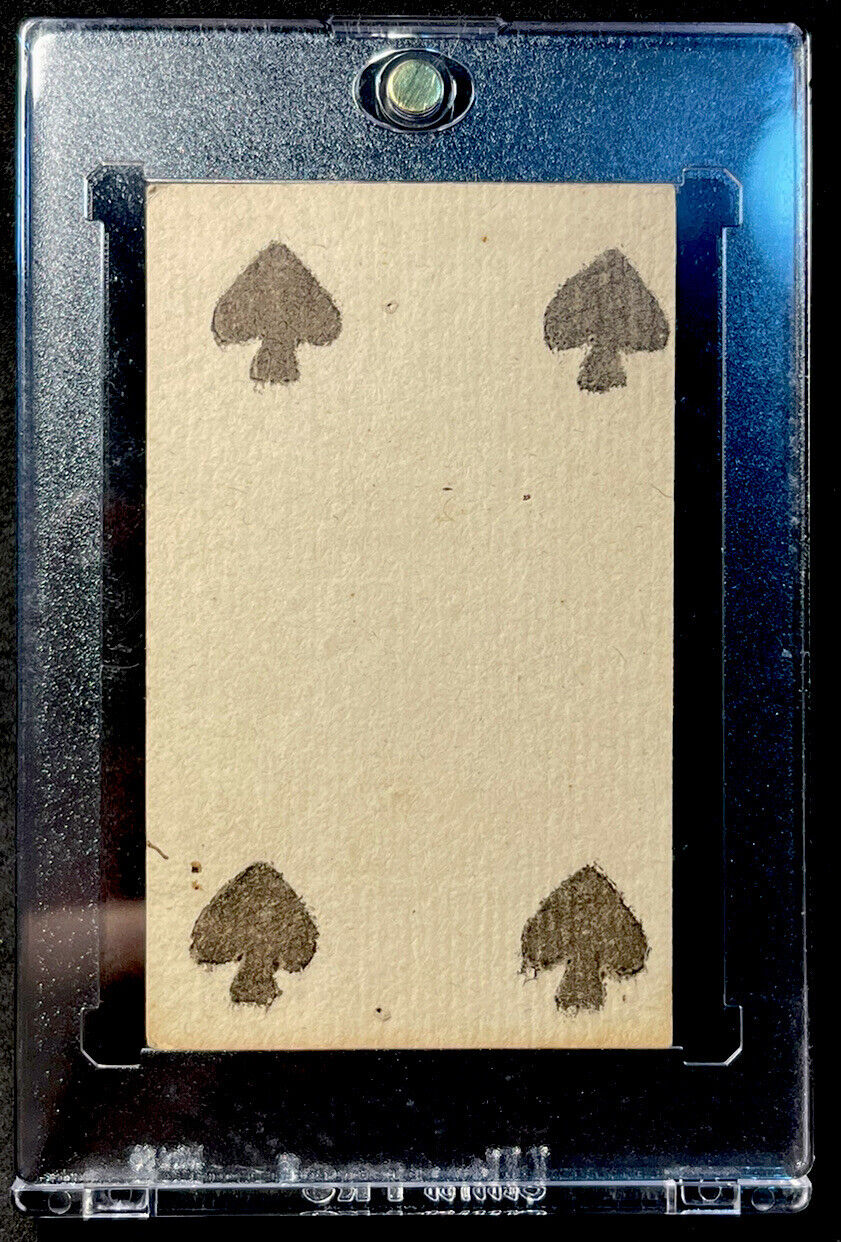 1700’s Teachers Informative Stencil Painted Antique Playing Card Historic Single