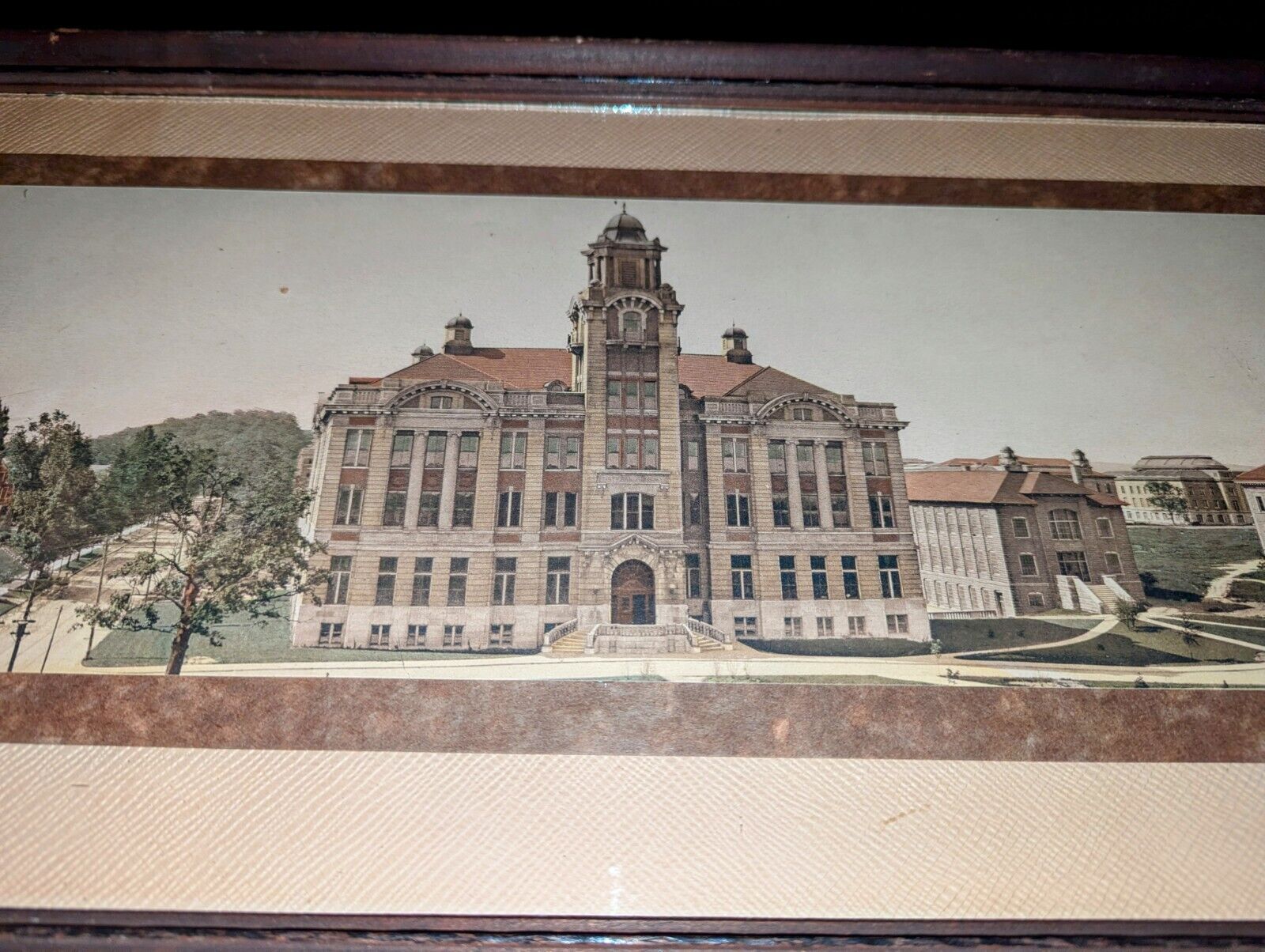 Early Syracuse University 1900's 42" Long Panoramic Panorama Hand Painted Photo 