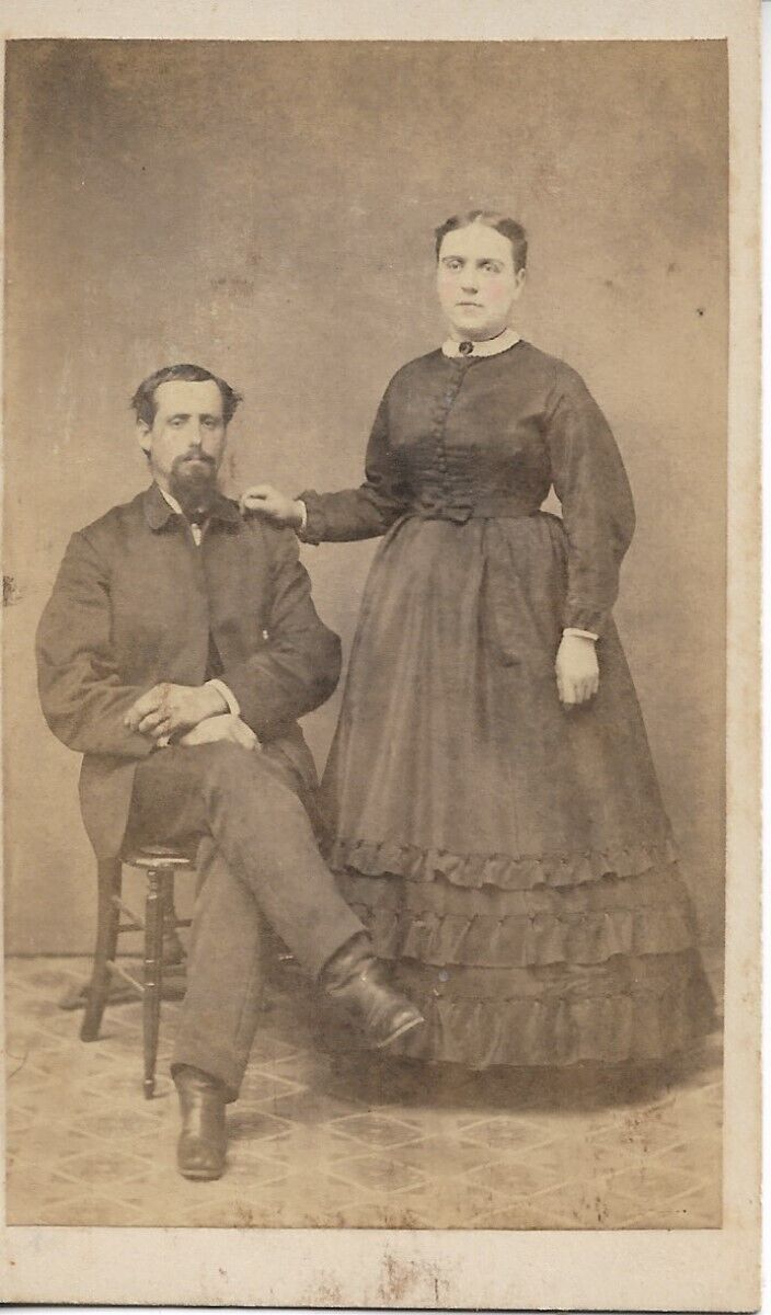 Man Lady Photograph Lykenstown Pennsylvania Suit CDV Carte De Visite Late 1800s
