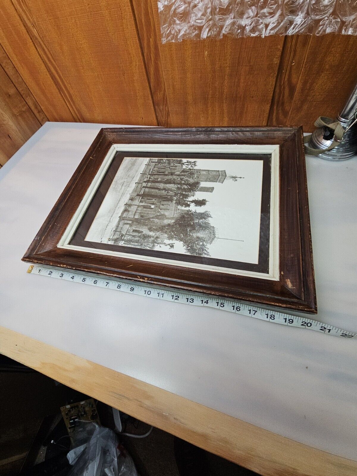 Greensburg IN Indiana COURT HOUSE TOWER Tree Rare Antique PHOTO 1900s 