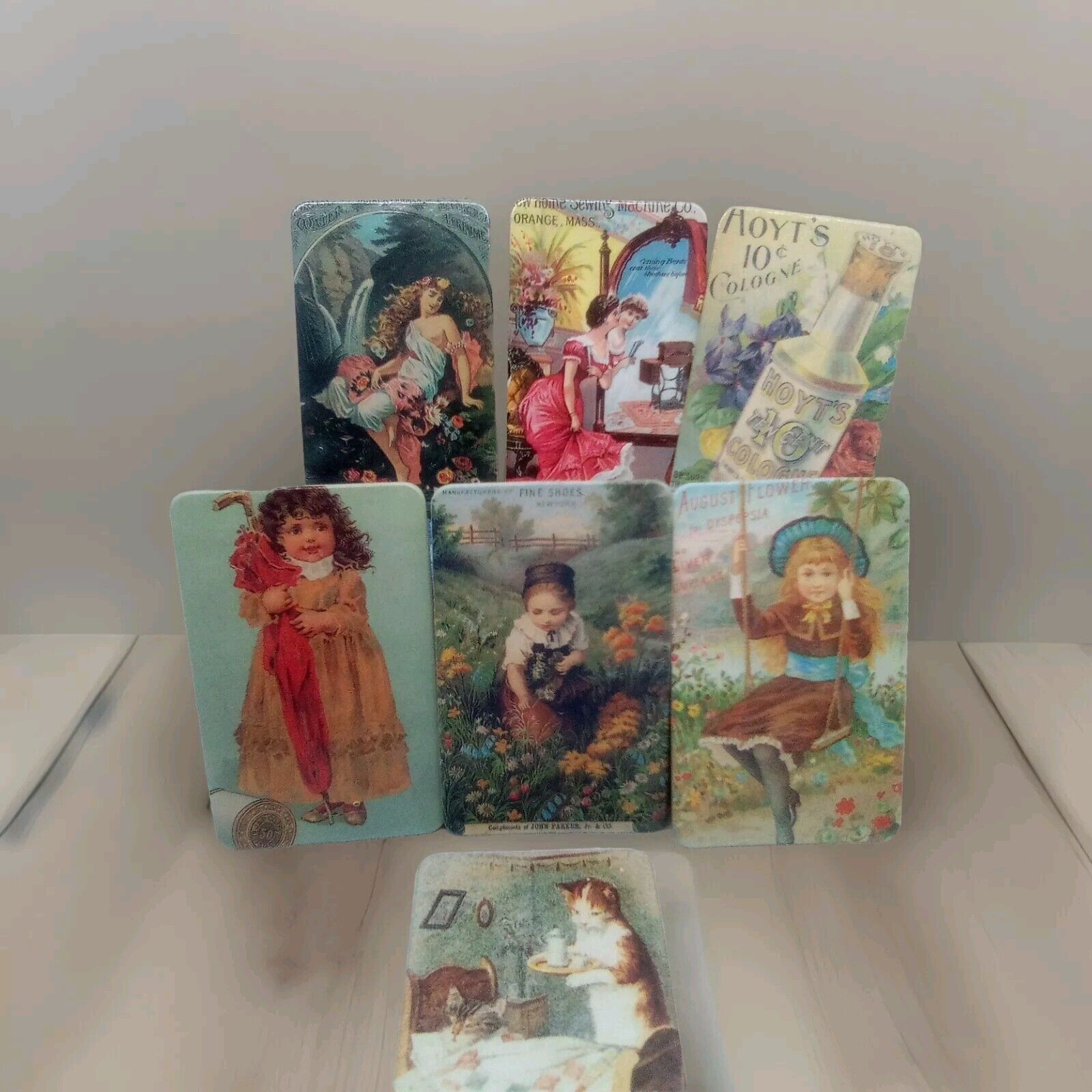 Vintage 1800s Advertisement,Trading Cards 3 1/2 In Tall 2 In Wide 7 Cards