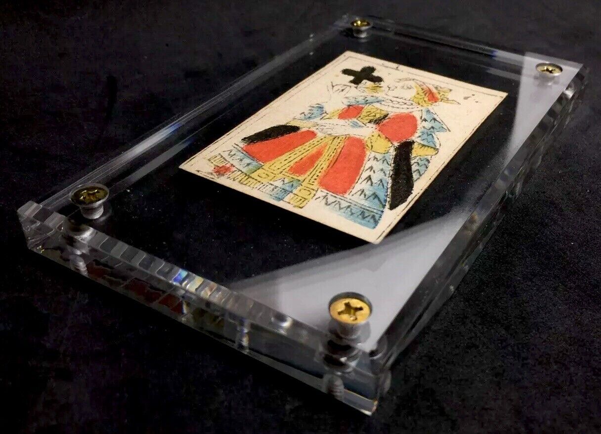 1700’s Historic Antique Playing Cards Woodcut Hand Scripted Document Artifact