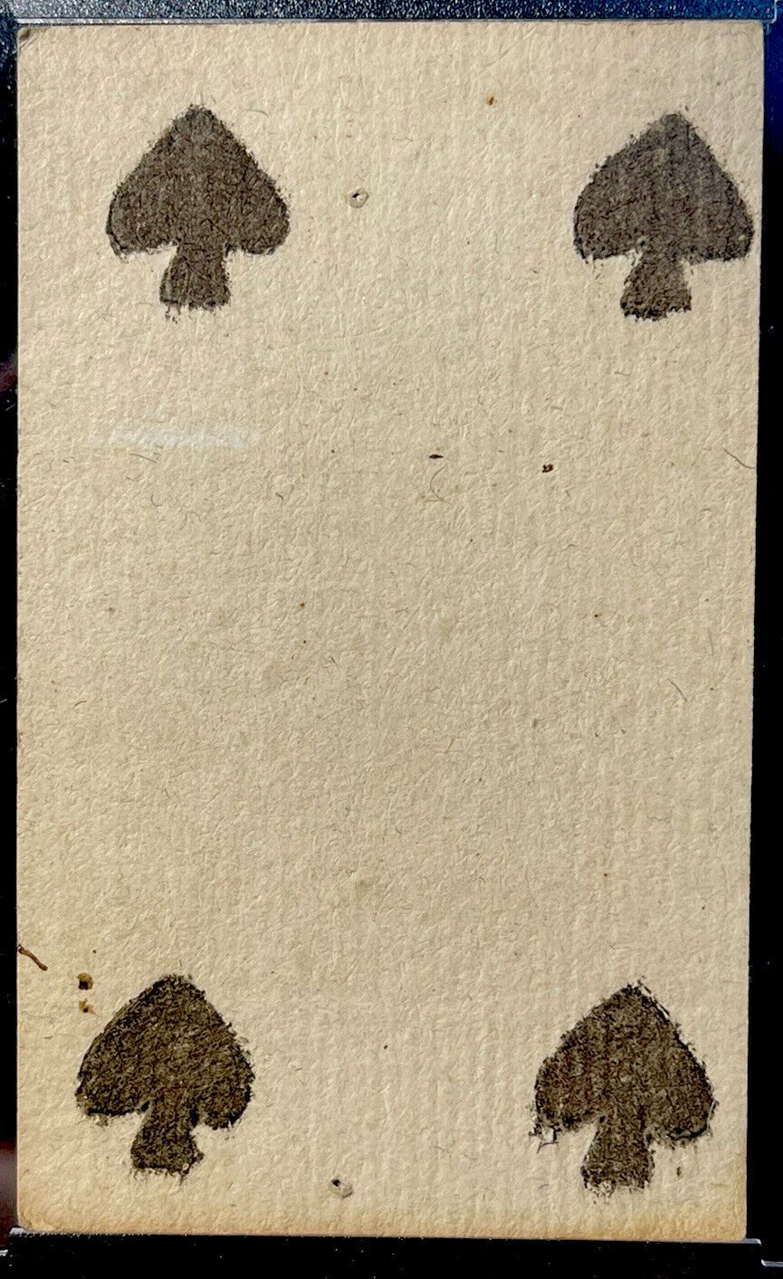 1700’s Teachers Informative Stencil Painted Antique Playing Card Historic Single