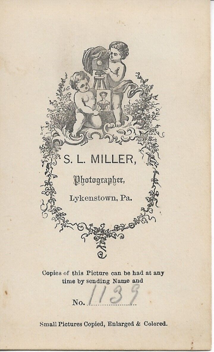 Man Lady Photograph Lykenstown Pennsylvania Suit CDV Carte De Visite Late 1800s