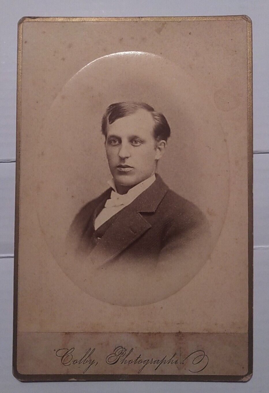 ANTIQUE VTG CIRCA 1800'S ERA B&W CABINET CARD PHOTO, VICTORIAN MAN