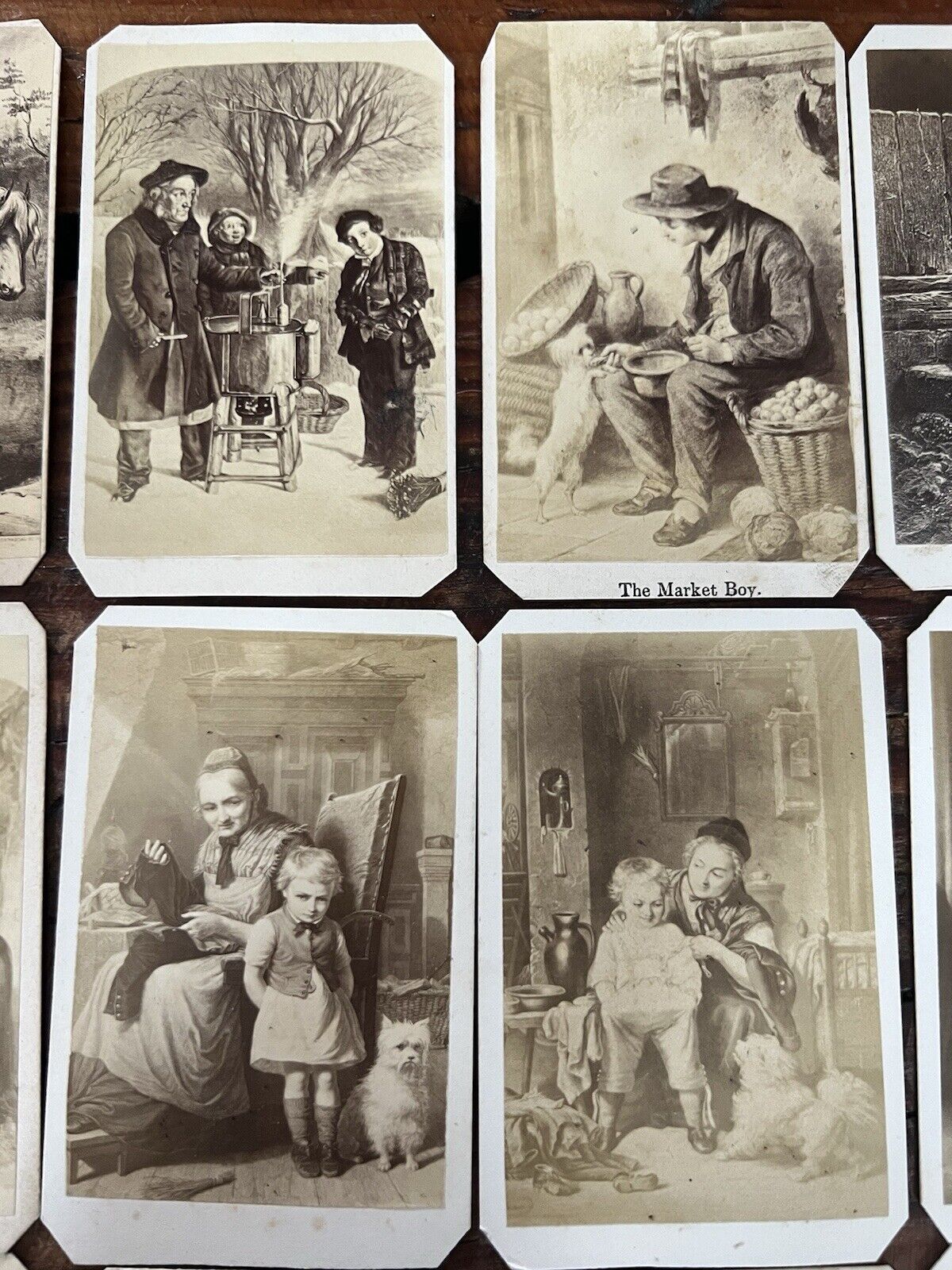 Lot of Antique 1800’s European CDV Story & Art Cards with Dogs - 33 cards