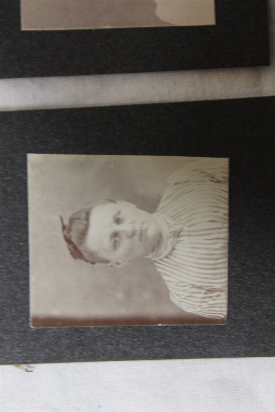  1900's Mini Photos Black & White Lot of 5 Photos Adults 7 Children Antique