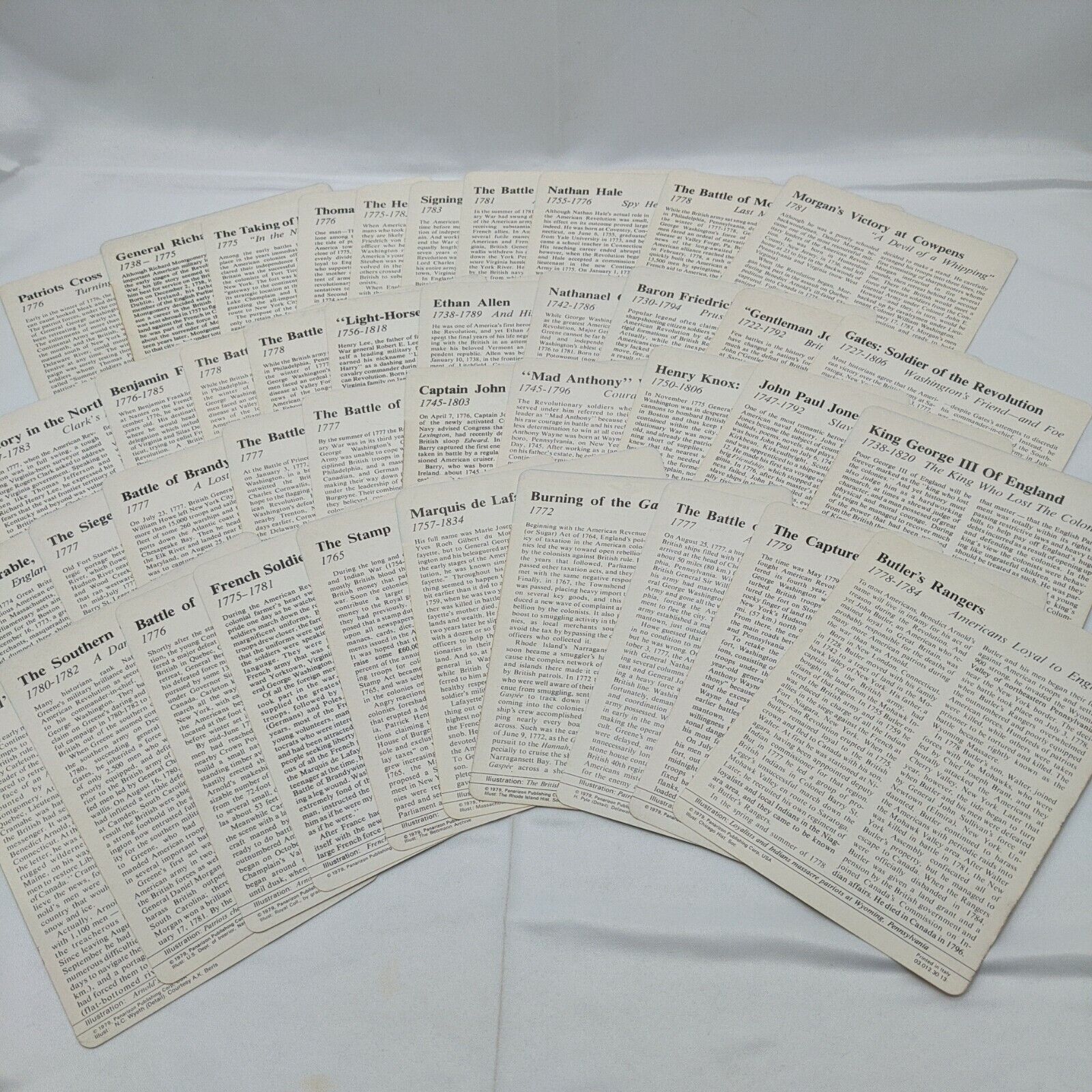 Lot Of (40) The Revolution Panarizon Cards War History Travel 1700s
