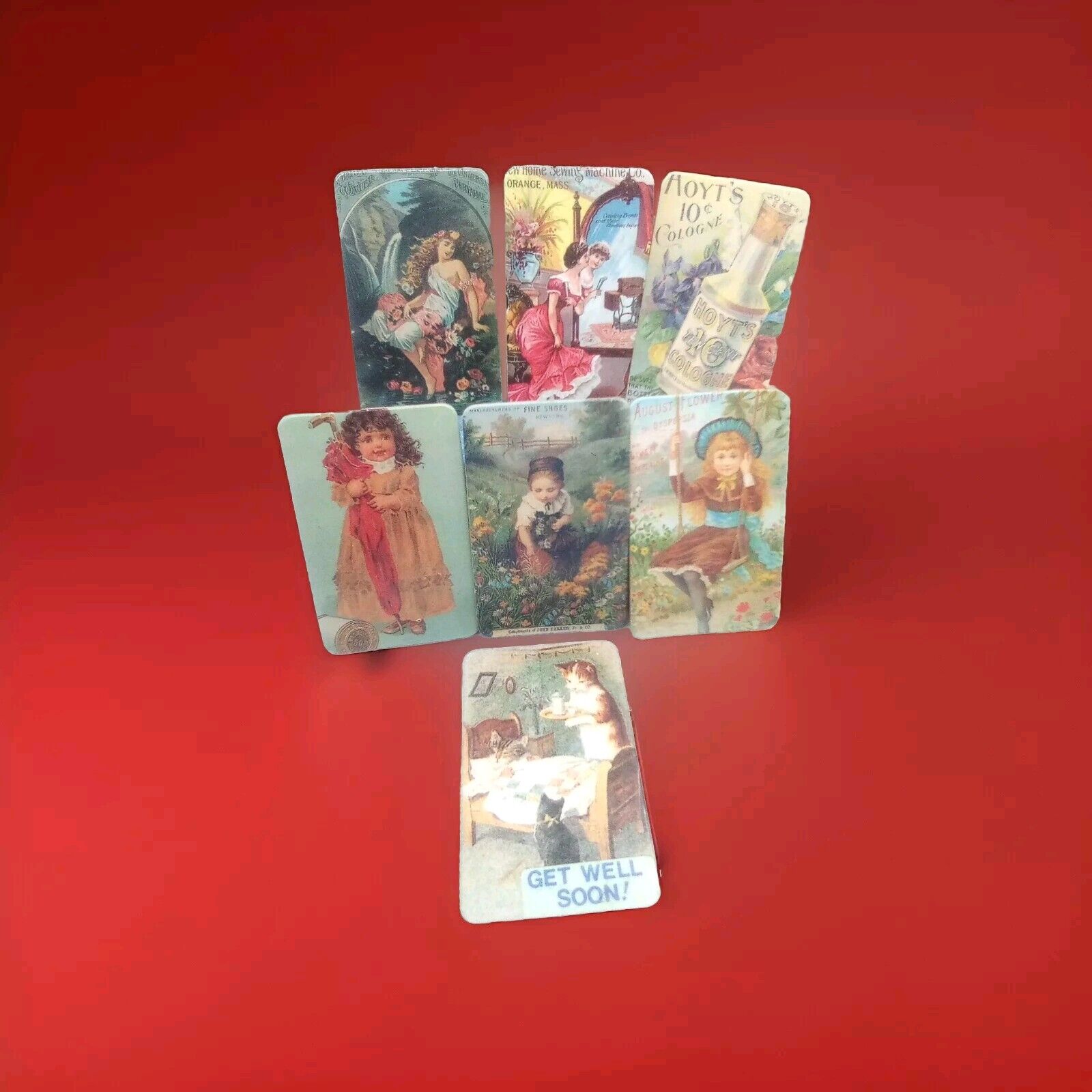 Vintage 1800s  Advertisement,Trading Cards 3 1/2 In Tall 2 In Wide 7 Cards 