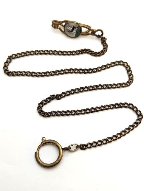 Vintage Pocket Watch Chain with Polo Fob, 1900's, Vintage Jewelry