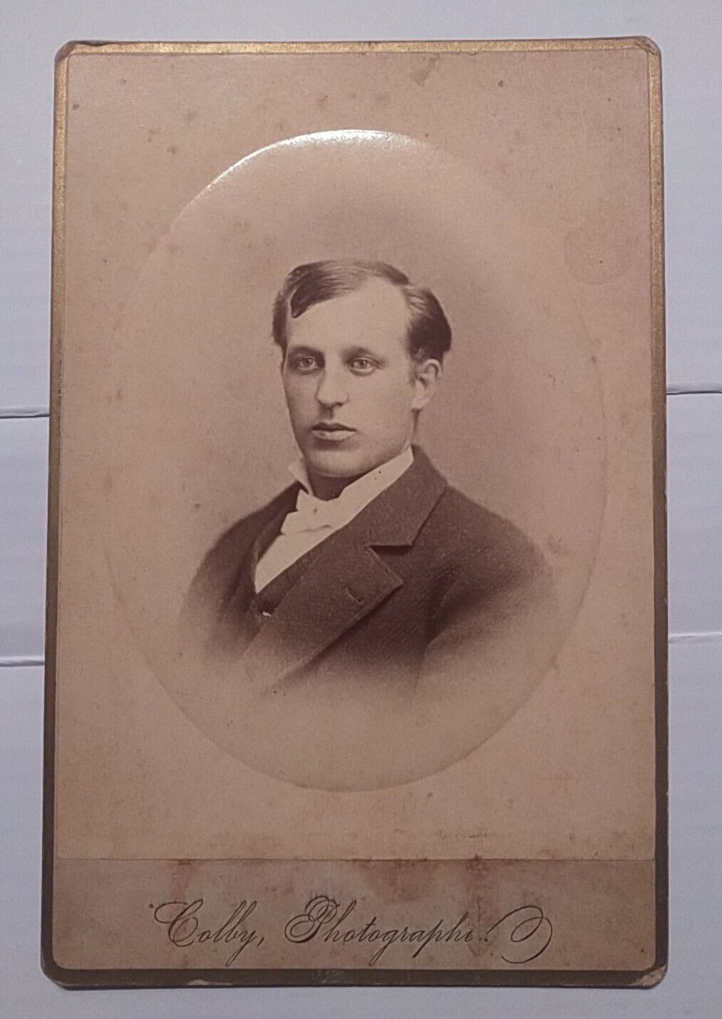 ANTIQUE VTG CIRCA 1800'S ERA B&W CABINET CARD PHOTO, VICTORIAN MAN