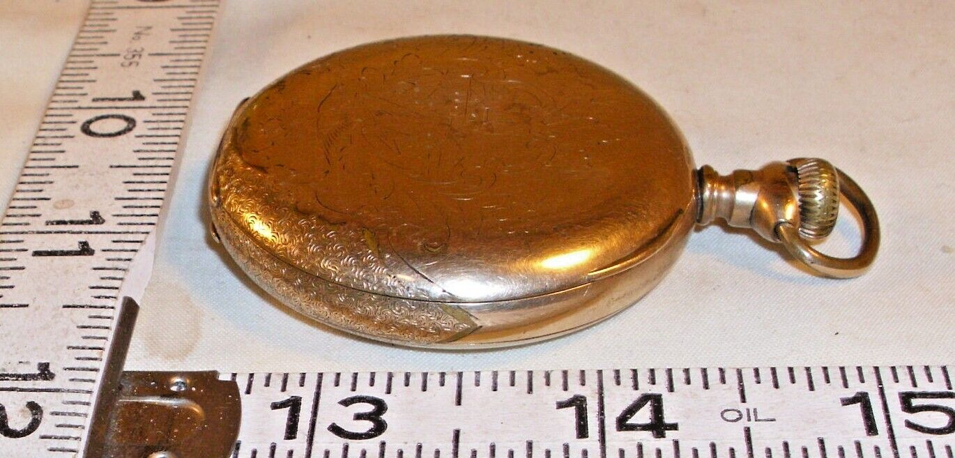 HAMILTON 17 JEWEL HUNTER CASE POCKET WATCH 1900s GOLD FILLED