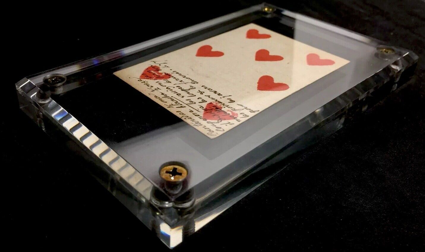 1700’s Old Europe Double Side Scripted Document Antique Playing Cards Single