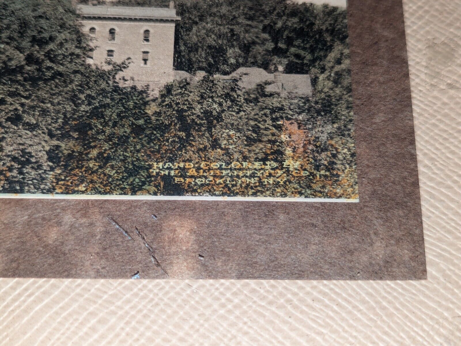Early Syracuse University 1900's 42" Long Panoramic Panorama Hand Painted Photo 