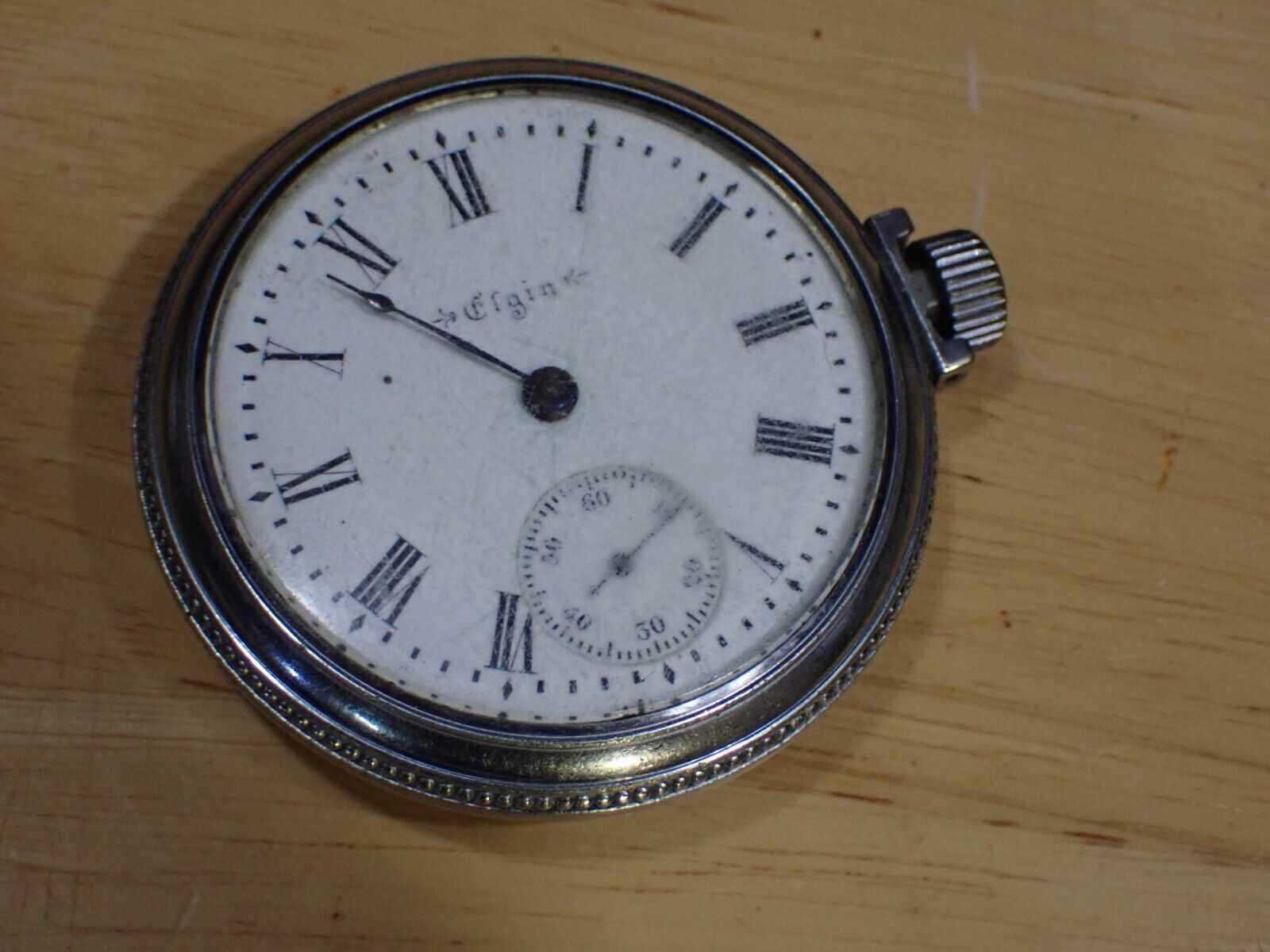1900 Elgin 15 Jewel Manual Wind 217 Pocket Watch runs face down 18s Spartan Case