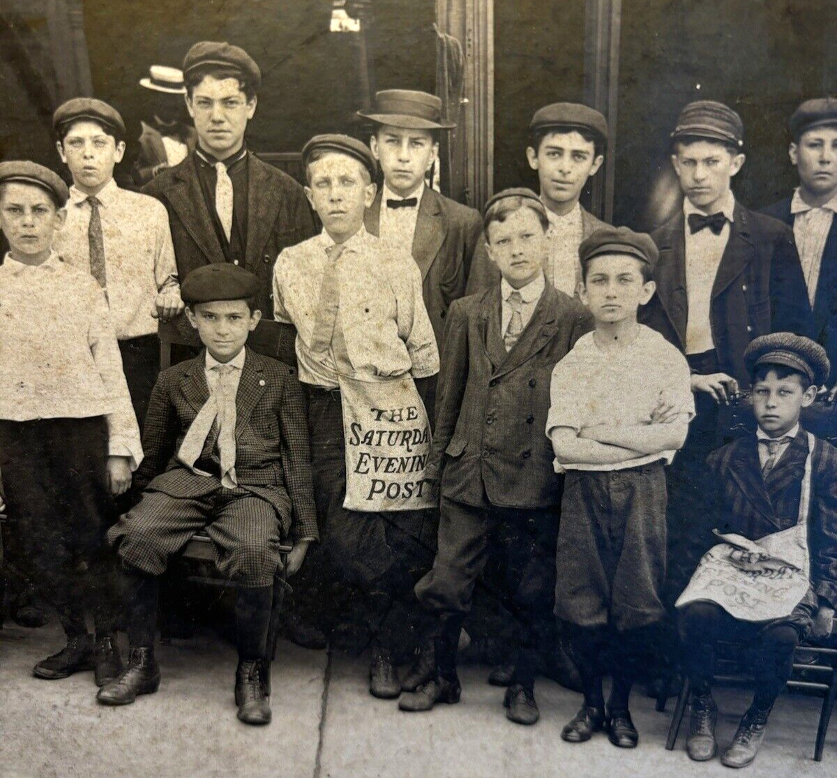 Youngstown Ohio Newsboys Newsies Sell Newspapers Vintage 1900s Photograph