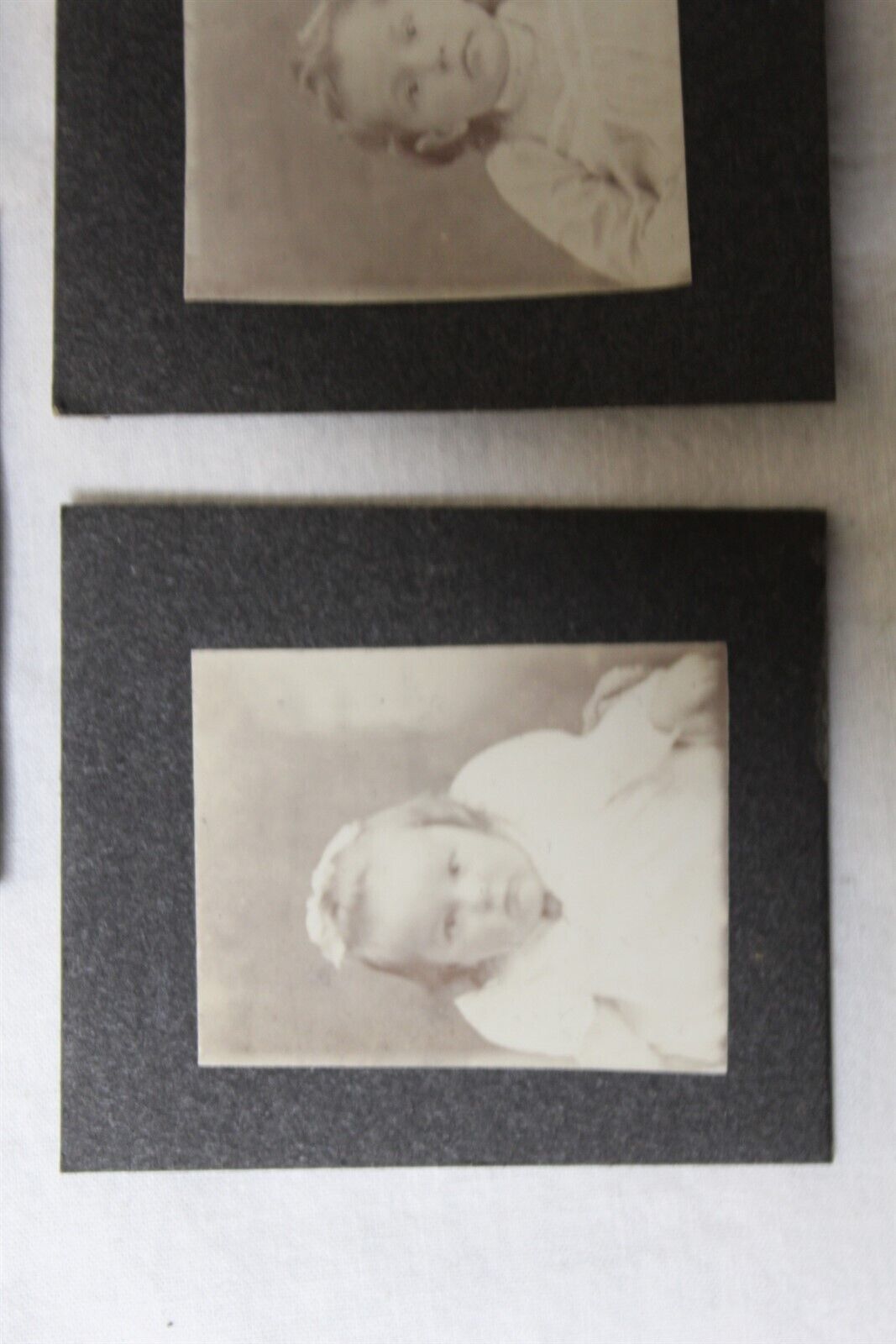  1900's Mini Photos Black & White Lot of 5 Photos Adults 7 Children Antique