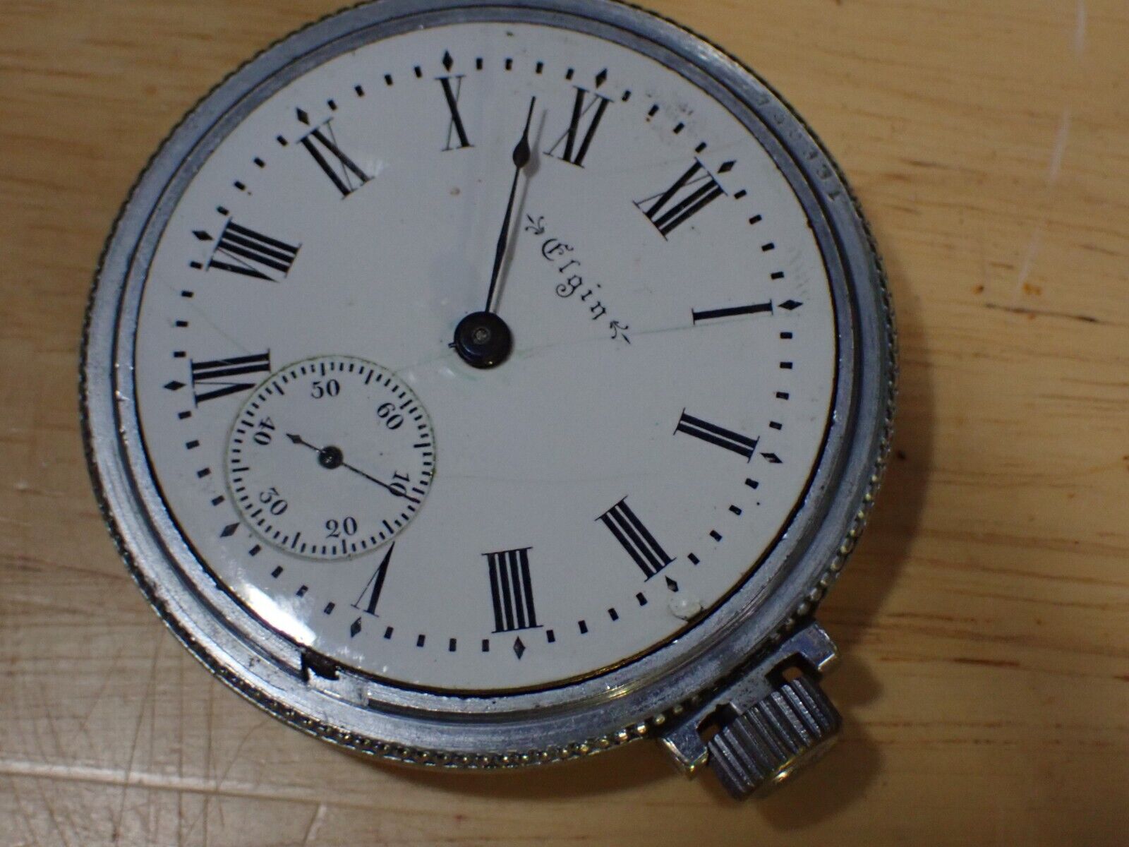 1900 Elgin 15 Jewel Manual Wind 217 Pocket Watch runs face down 18s Spartan Case