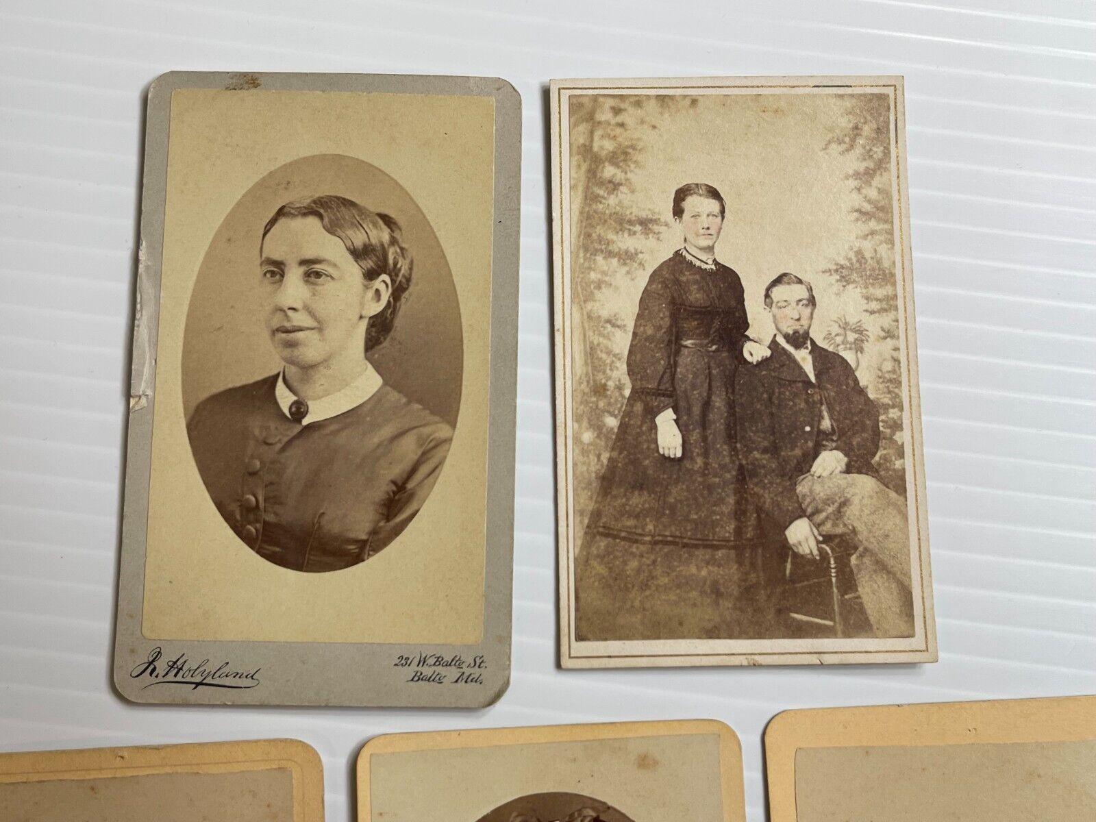 Antique Photographs Mini Cabinet Card Lot of 5 Photos - Late 1800s Photos