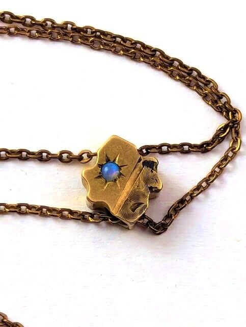 Victorian Pendant Watch Chain with Slide, 1900's, Vintage Jewelry