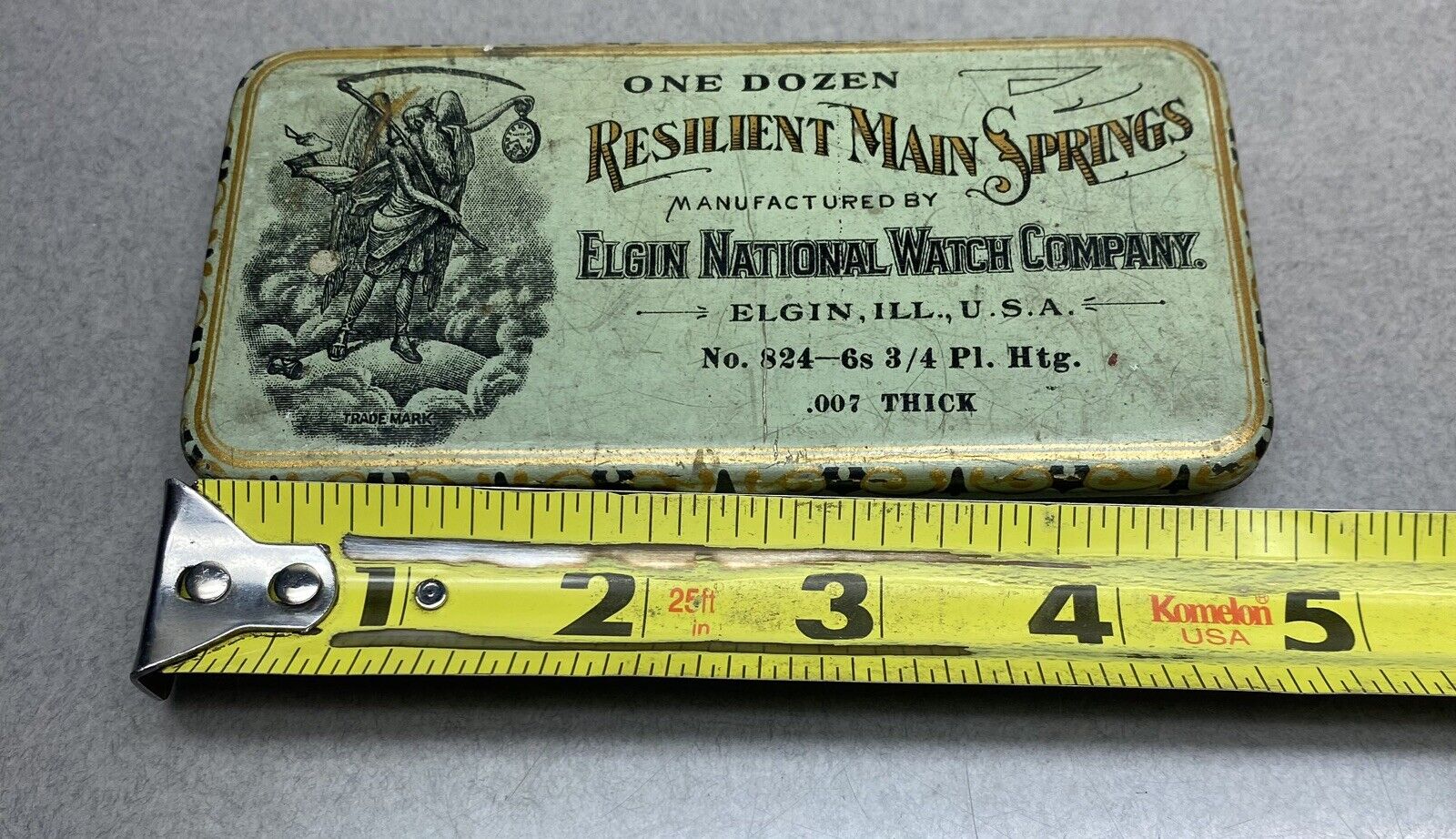 Antique 1900’s Early Elgin Watch Co Spring Parts Tin Box Only