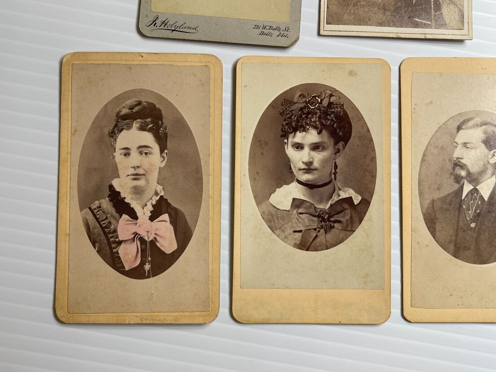 Antique Photographs Mini Cabinet Card Lot of 5 Photos - Late 1800s Photos