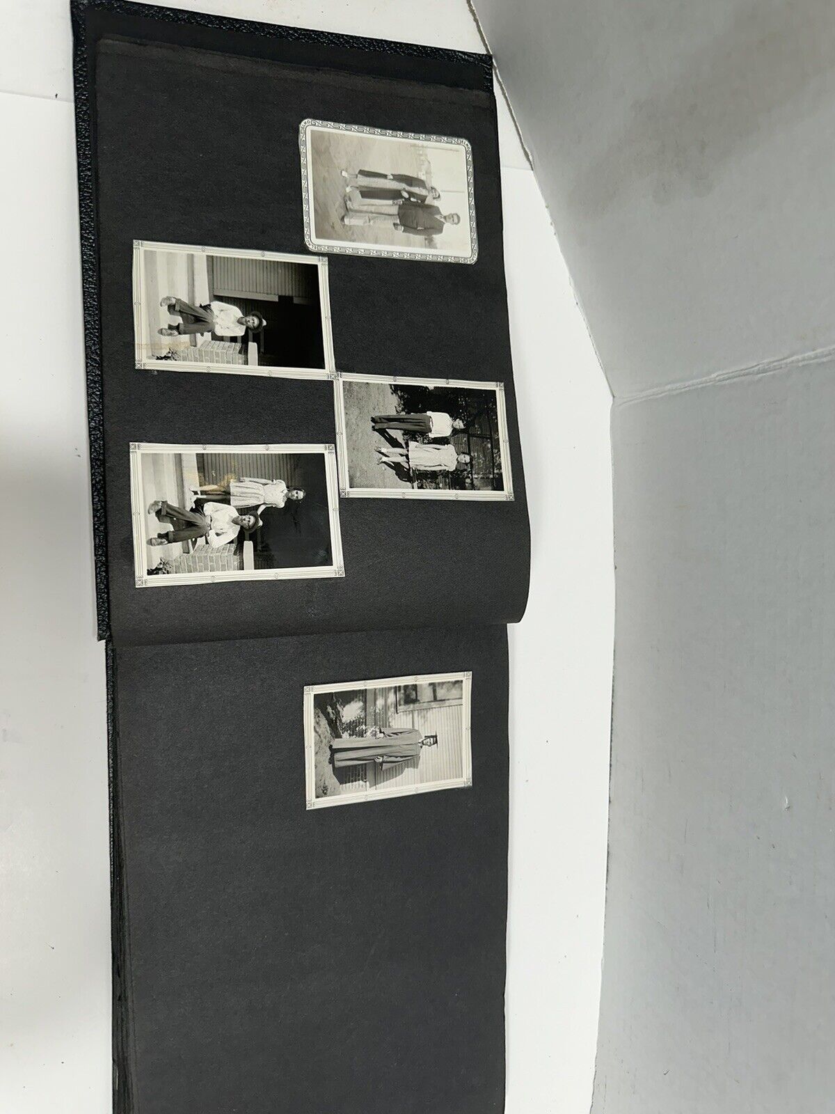 1900s Photographs Album w/ 50+ Photos People Church Horse & Old Christmas Cards