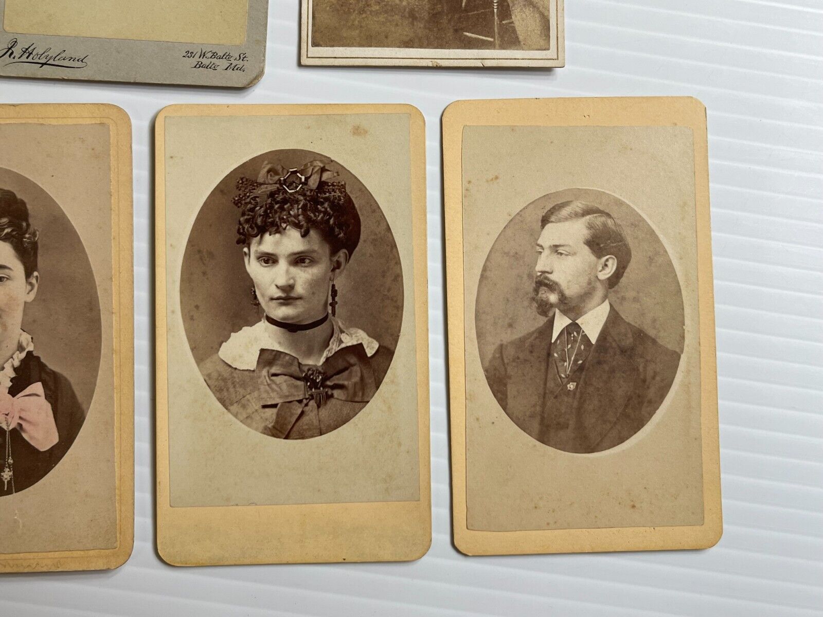 Antique Photographs Mini Cabinet Card Lot of 5 Photos - Late 1800s Photos