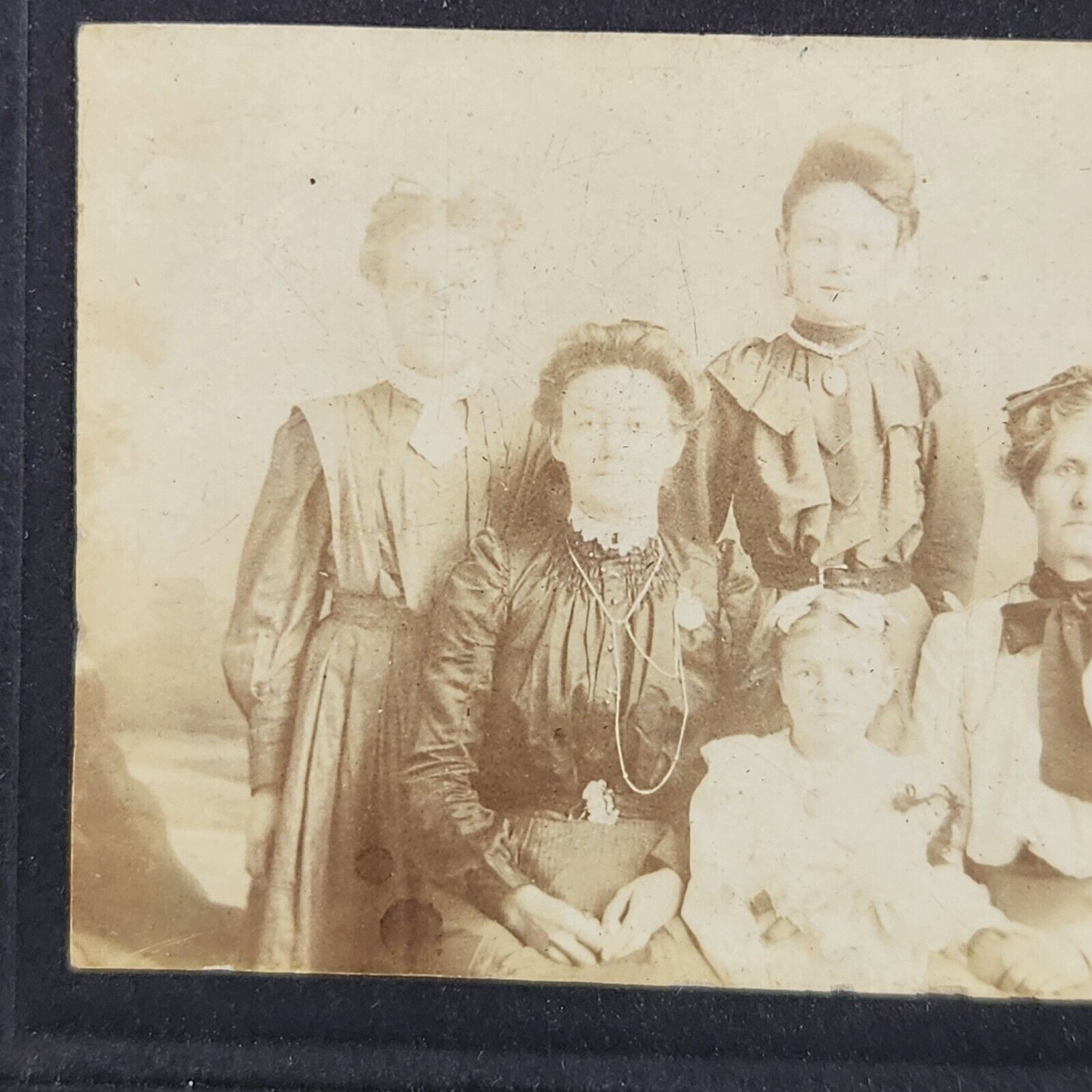 2 Antique 1800s-1900s Studio Cabinet Photographs Black White Photos Cardstock 