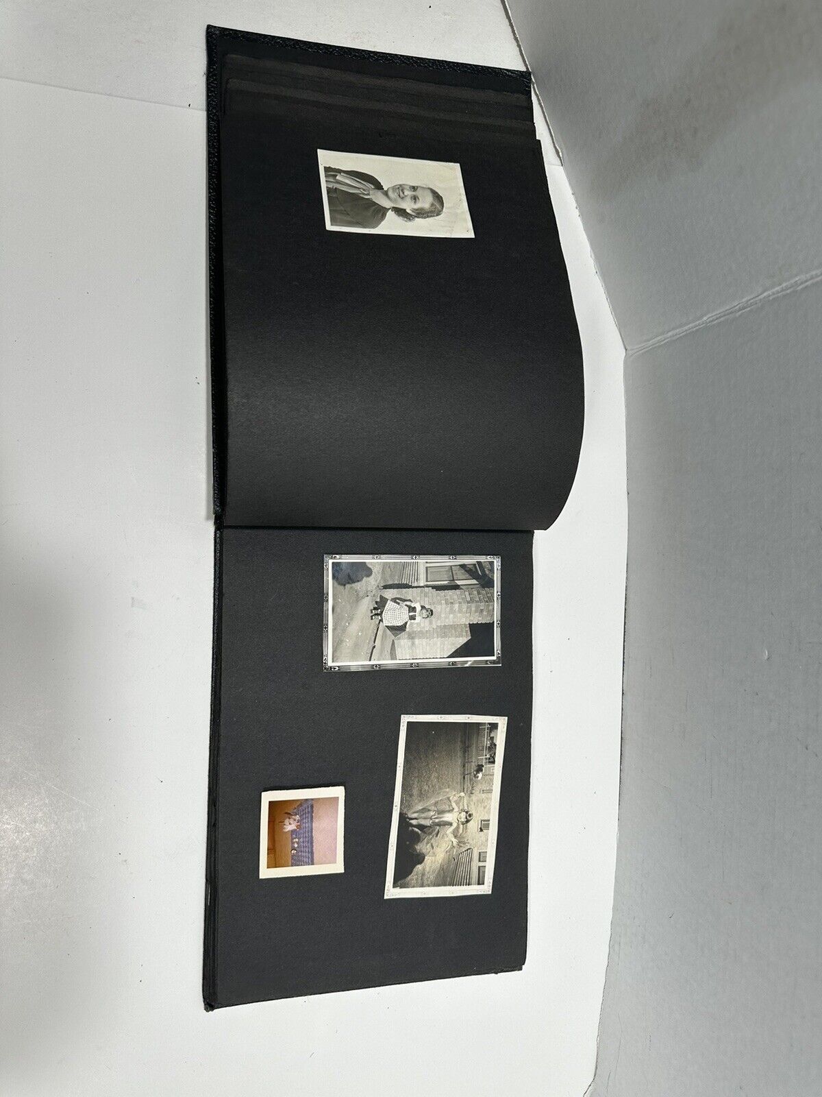 1900s Photographs Album w/ 50+ Photos People Church Horse & Old Christmas Cards
