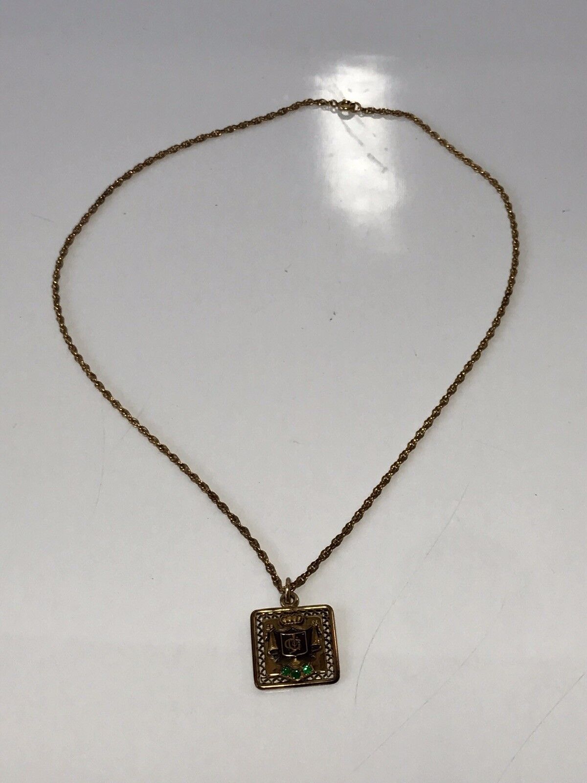 12k Gold Filled Society Pendant & 18” Necklace. 1900's Vintage