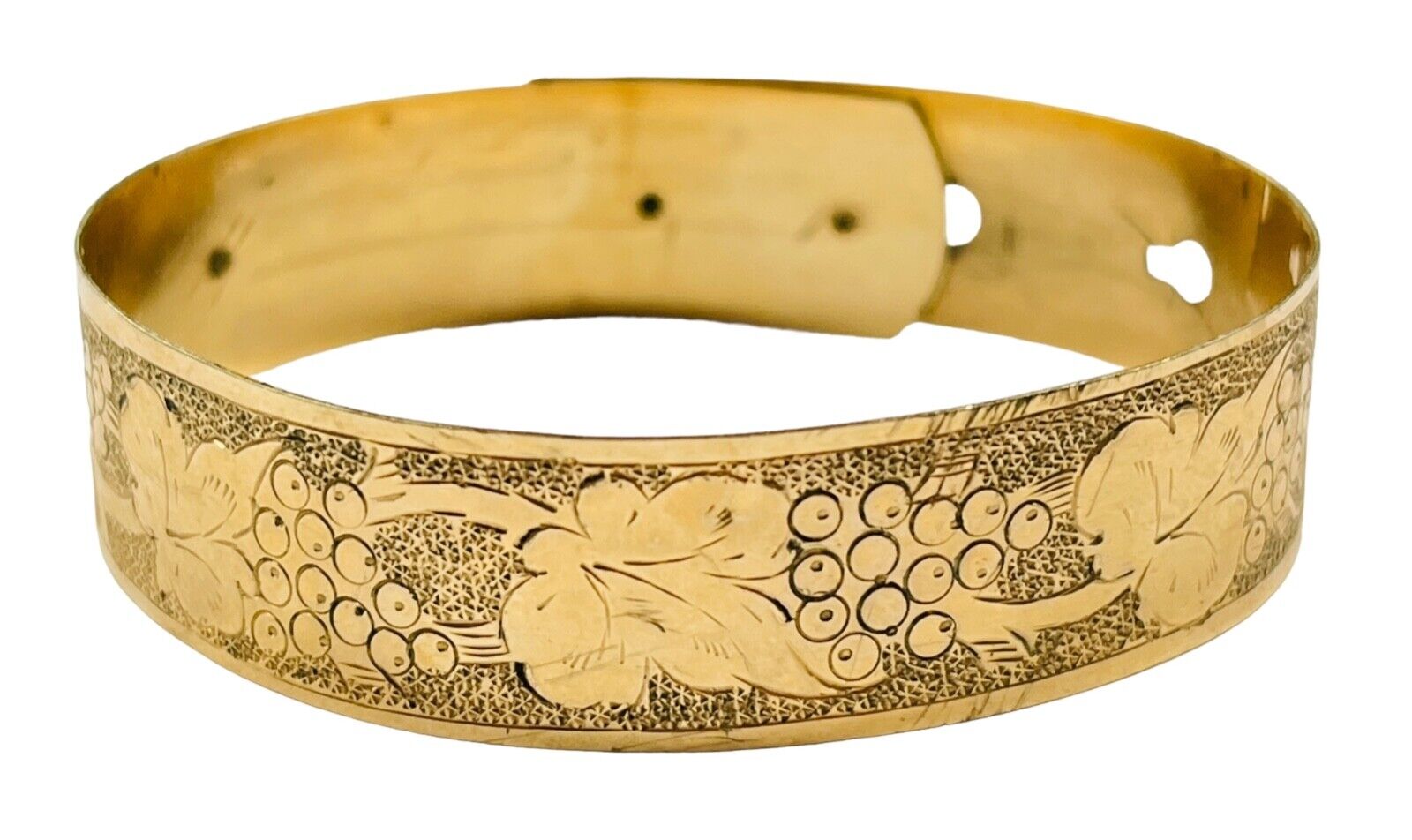 Pair Victorian 1800's Gold Filled Garnet Seed Pearl Cuff Bracelets Locking Clasp