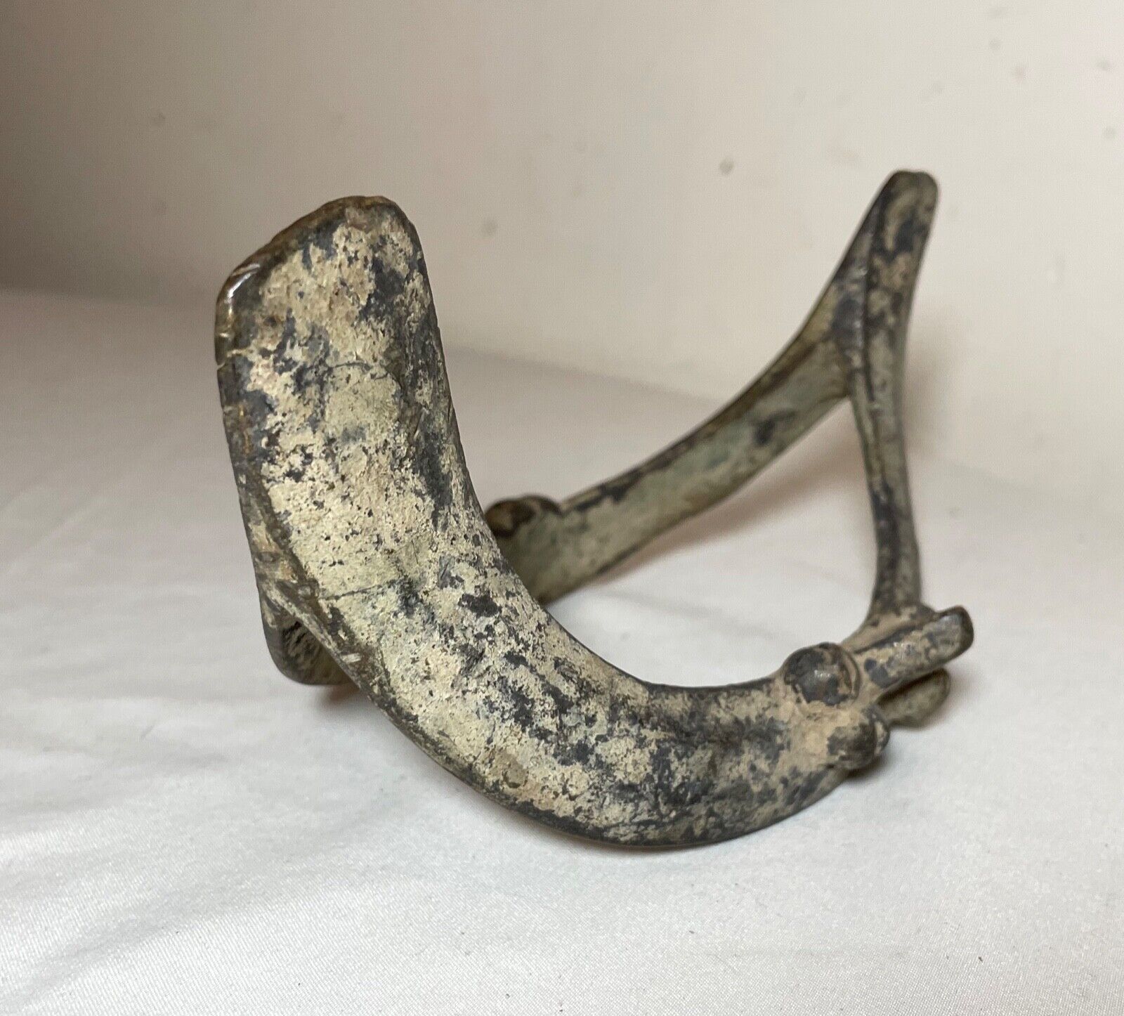 rare 1800's Antique West African Senufo Fußreife Bronze Currency Ankle Bracelet'