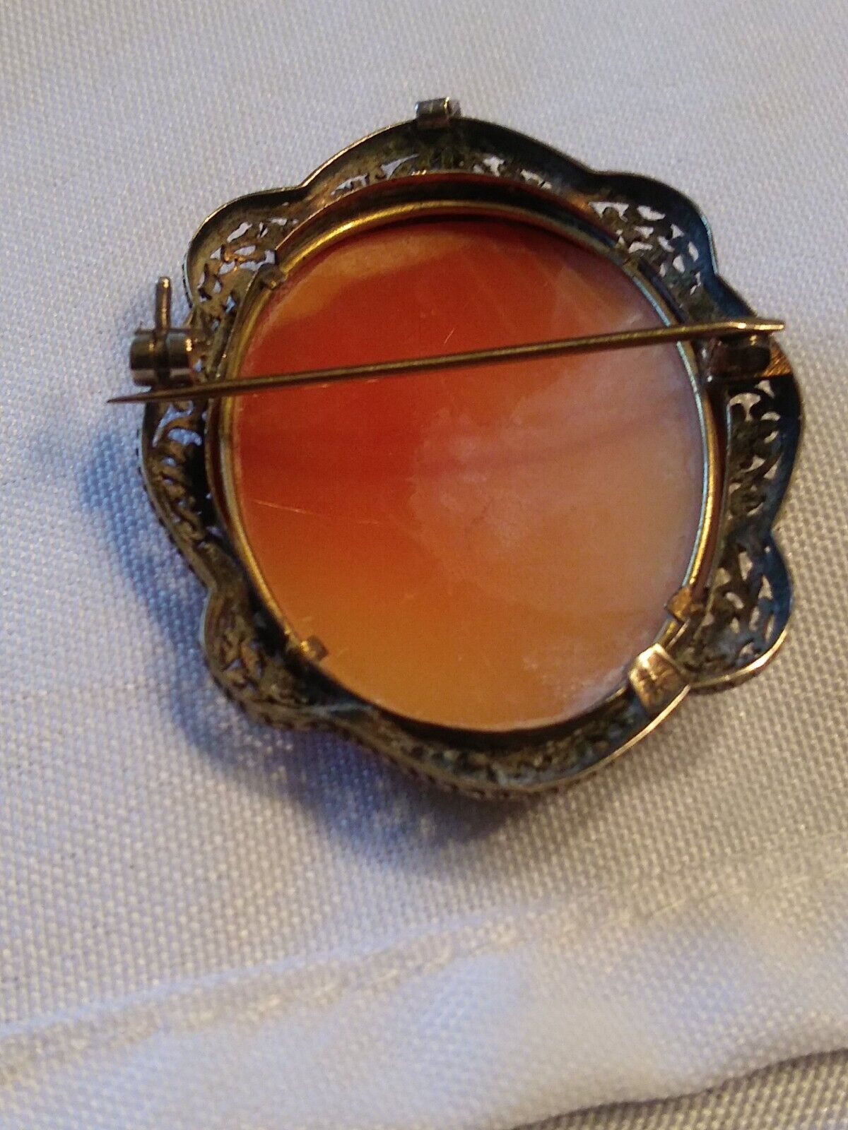 EARLY 1900'S ANTIQUE 10K GOLD 3 GRACES LARGE CAMEO PIN PENDANT ROSE BORDER