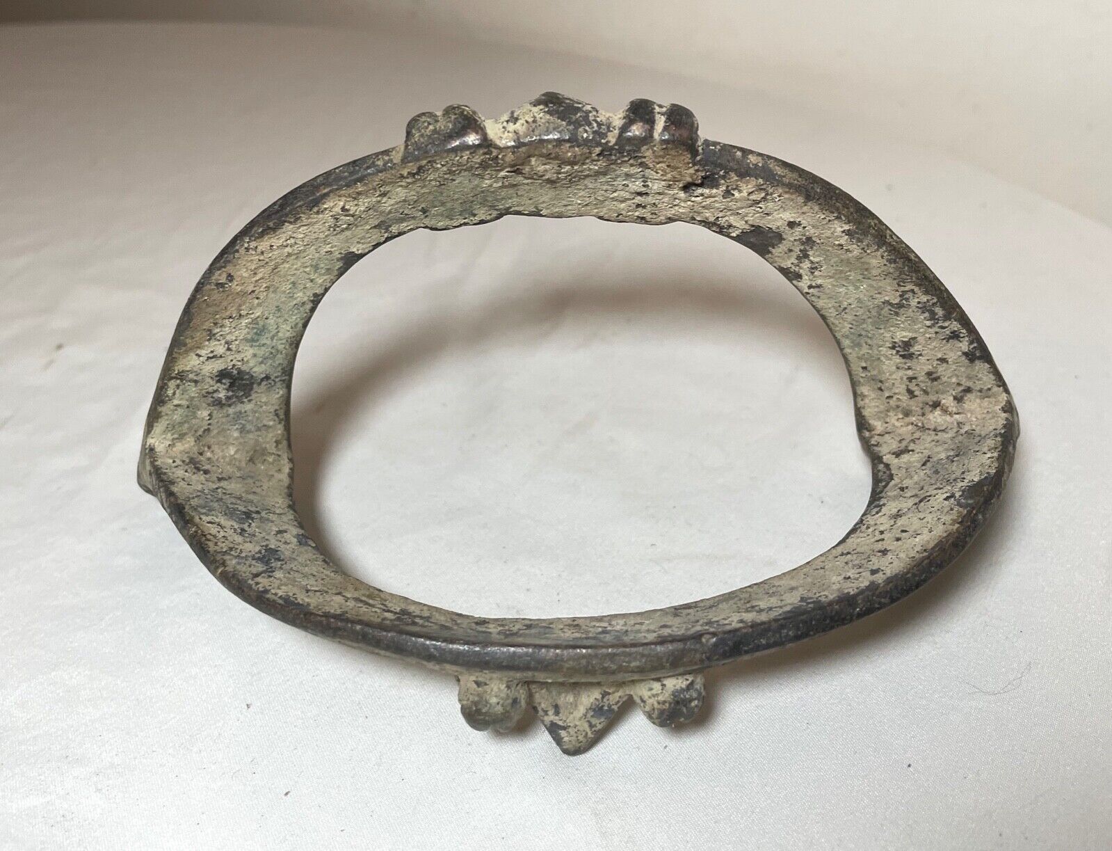 rare 1800's Antique West African Senufo Fußreife Bronze Currency Ankle Bracelet'