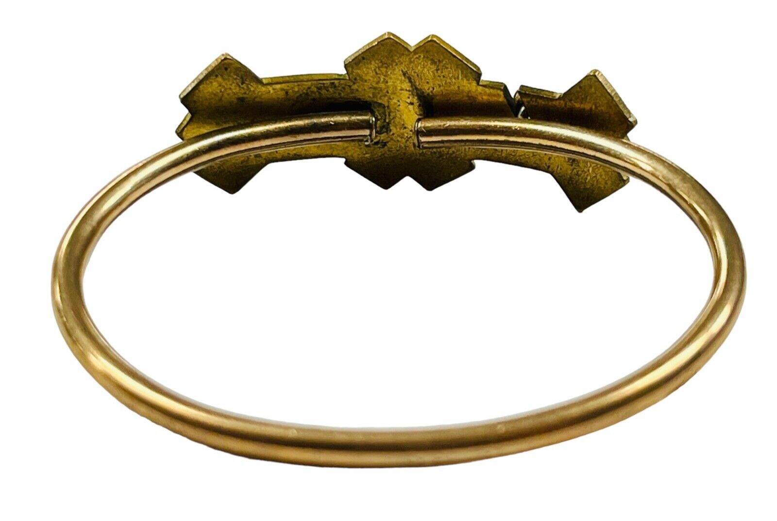 Pair Victorian 1800's Gold Filled Garnet Seed Pearl Cuff Bracelets Locking Clasp