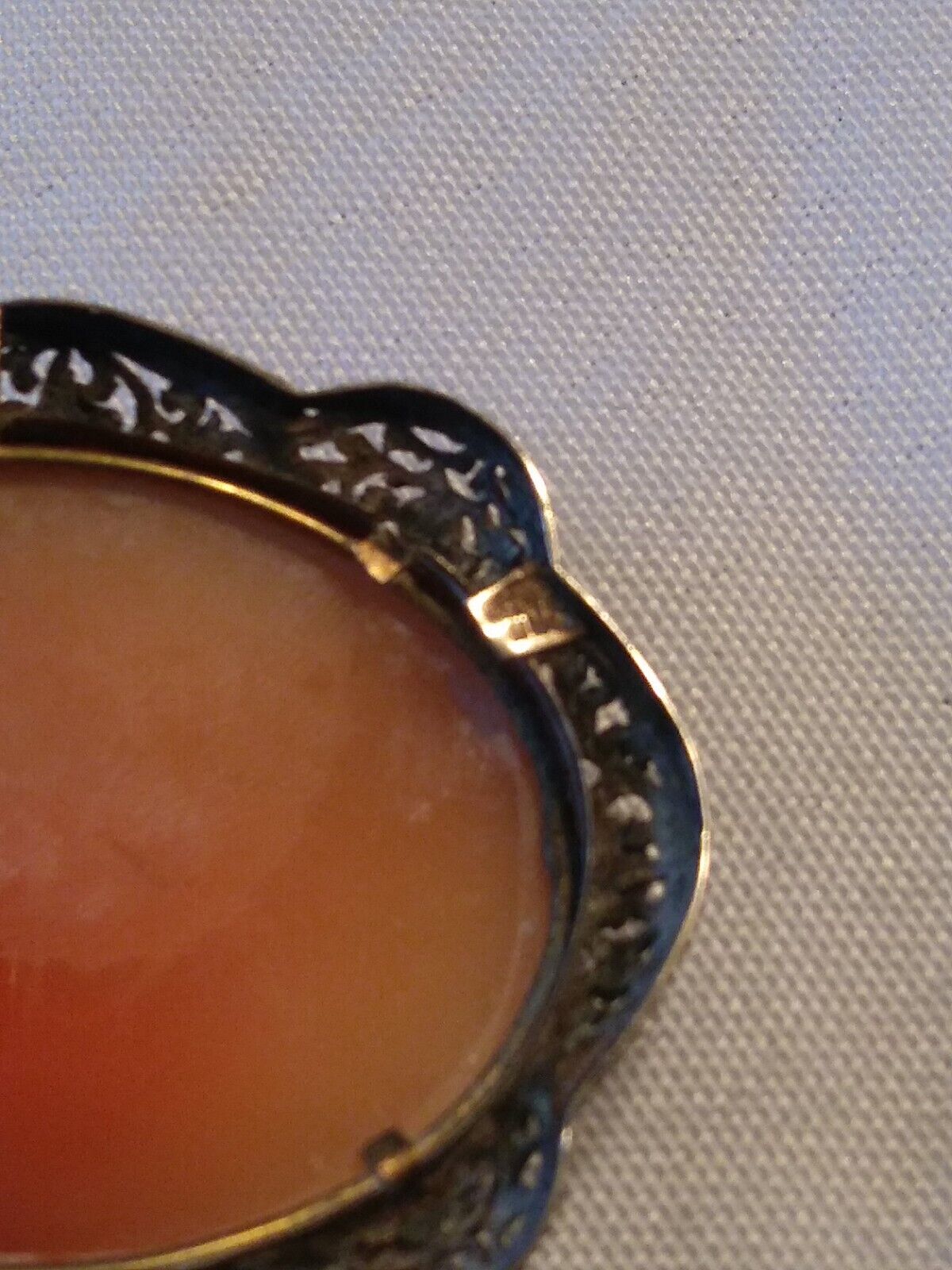 EARLY 1900'S ANTIQUE 10K GOLD 3 GRACES LARGE CAMEO PIN PENDANT ROSE BORDER