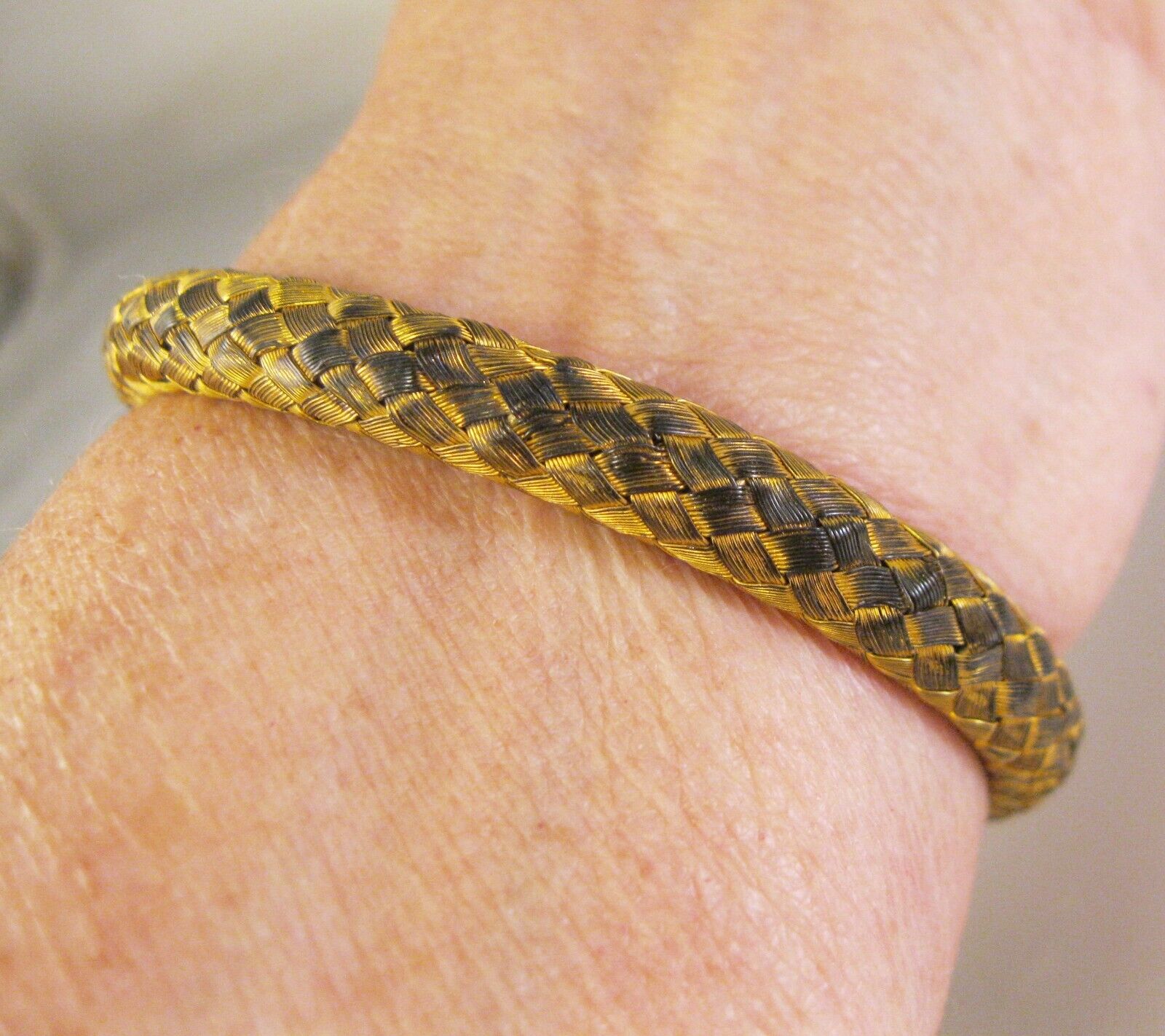 1800s Victorian Era Antique Etruscan Revival Wrap Around Bracelet Gold Filled