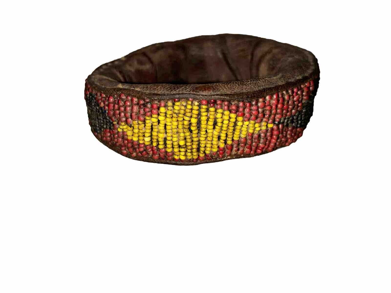 Early 1800s Native American Indian Leather Hide Bracelet