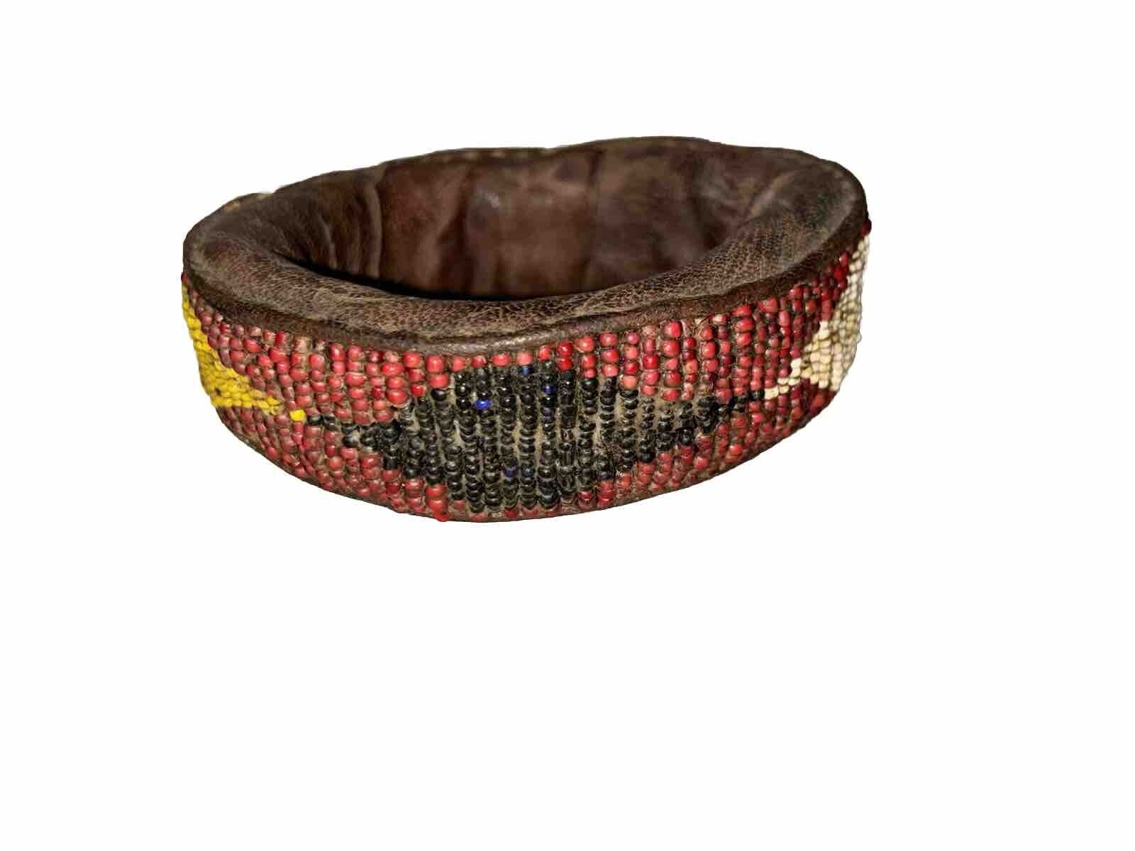 Early 1800s Native American Indian Leather Hide Bracelet