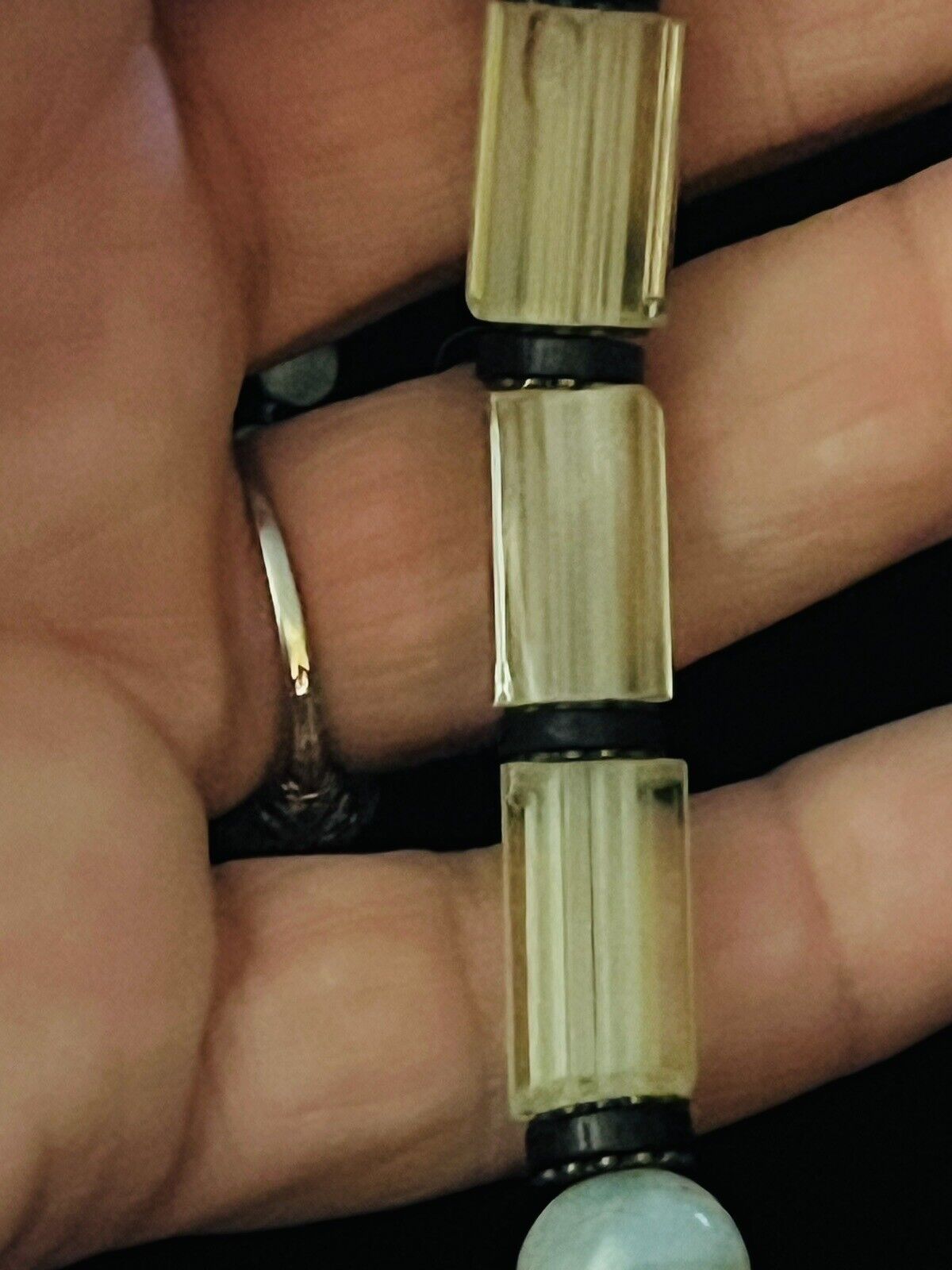 Antique Early 1900’s ART DECO Uranium CZECH Glass Bead Necklace