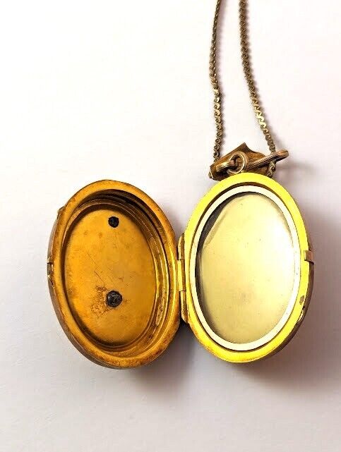 Victorian Locket Pendant in Gold-Filled Setting, 1900's, Vintage Jewelry