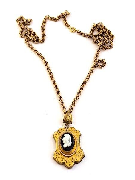 Victorian Cameo Necklace, 1900's, Vintage Jewelry