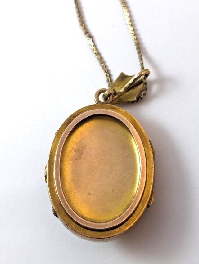 Victorian Locket Pendant in Gold-Filled Setting, 1900's, Vintage Jewelry