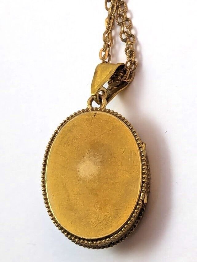 Victorian Locket Pendant with Turquoise, 1900's, Vintage Jewelry