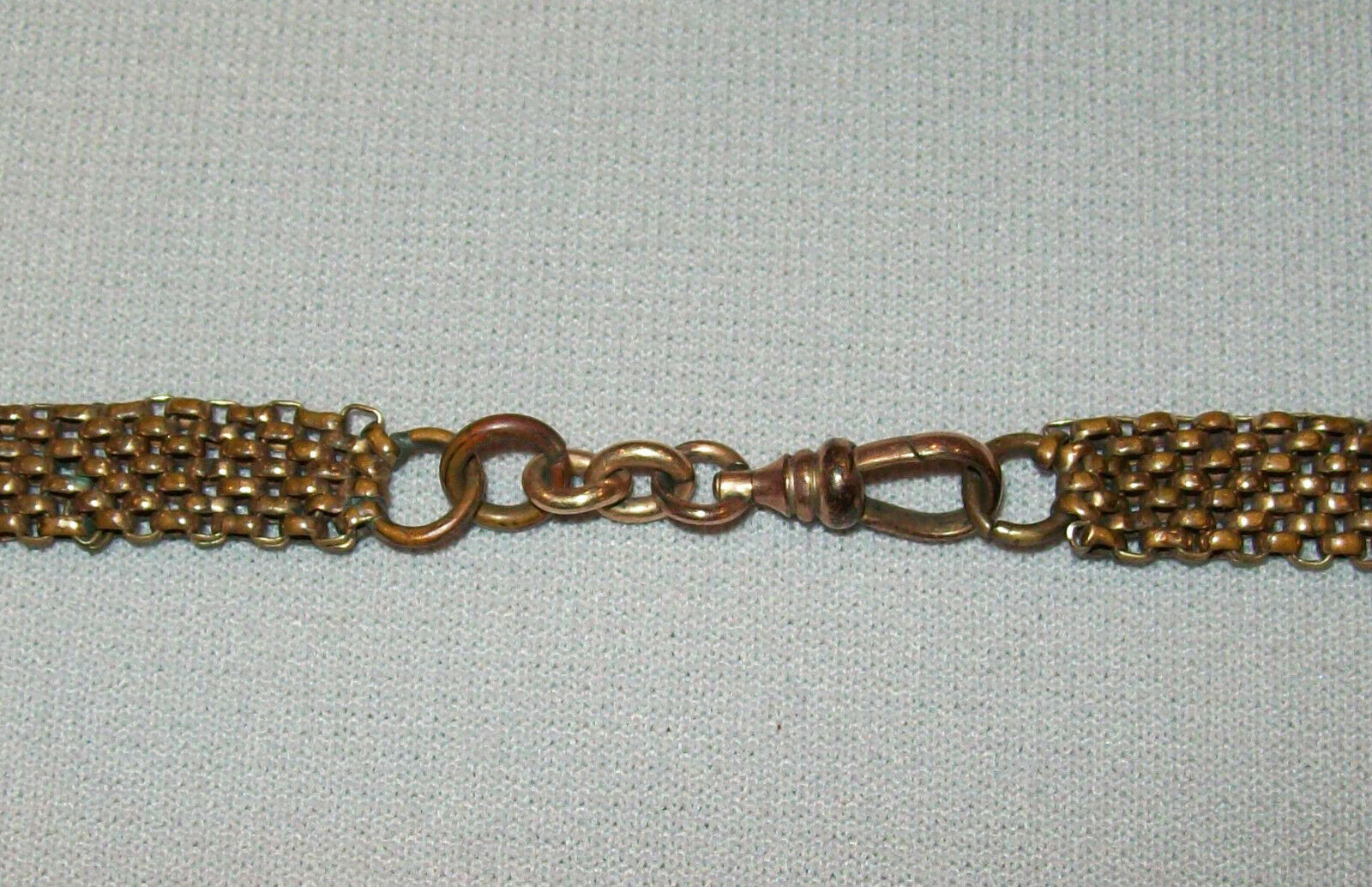 Old Antique Vtg Ca 1900s Long Woven Brass Victorian Pendant Necklace Beautiful