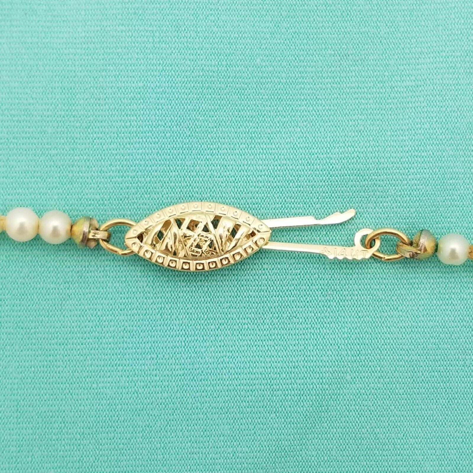 Victorian 14K Gold Graduated Pearl Single-Strand Necklace-1900s Estate-23'' L