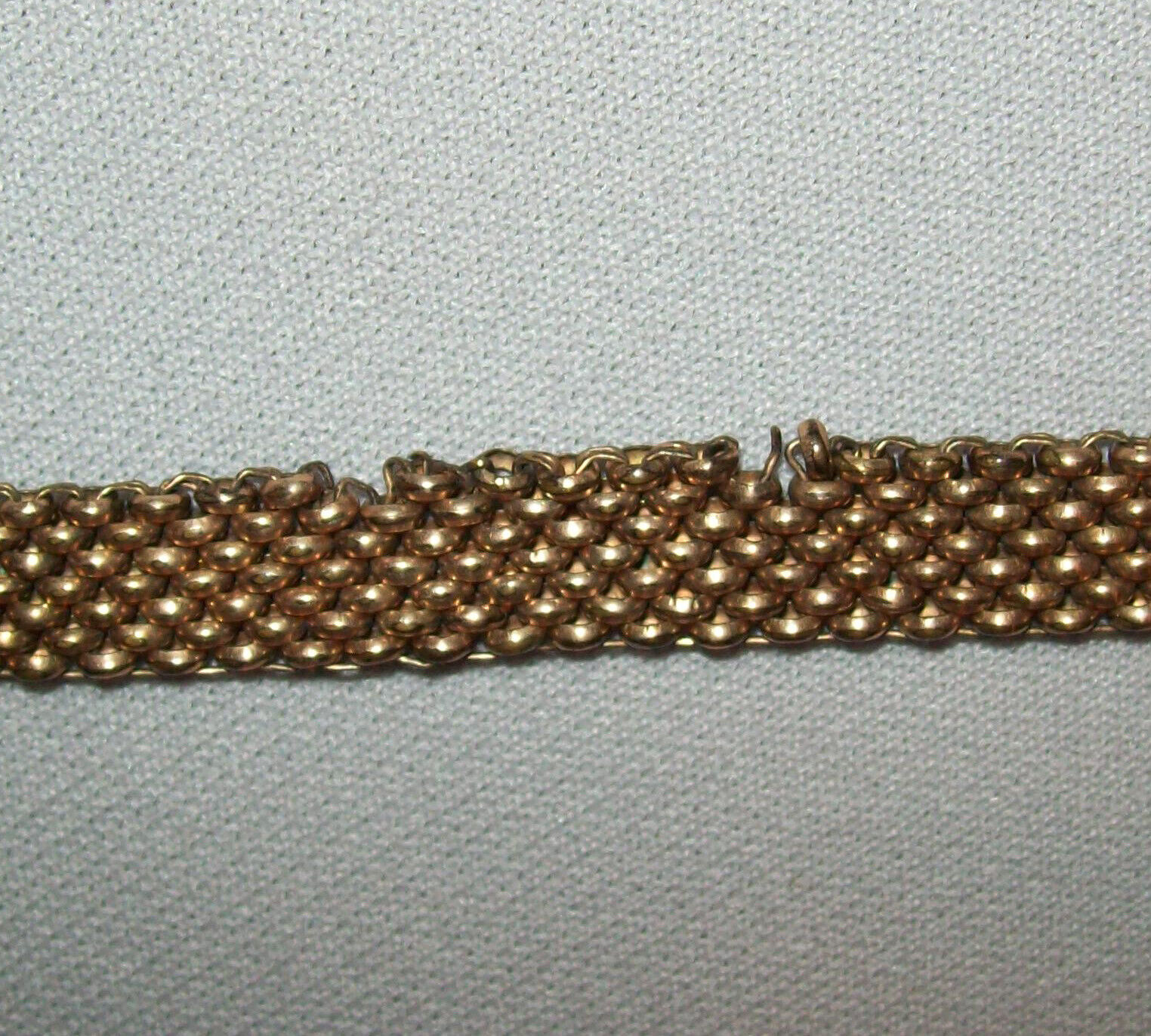 Old Antique Vtg Ca 1900s Long Woven Brass Victorian Pendant Necklace Beautiful