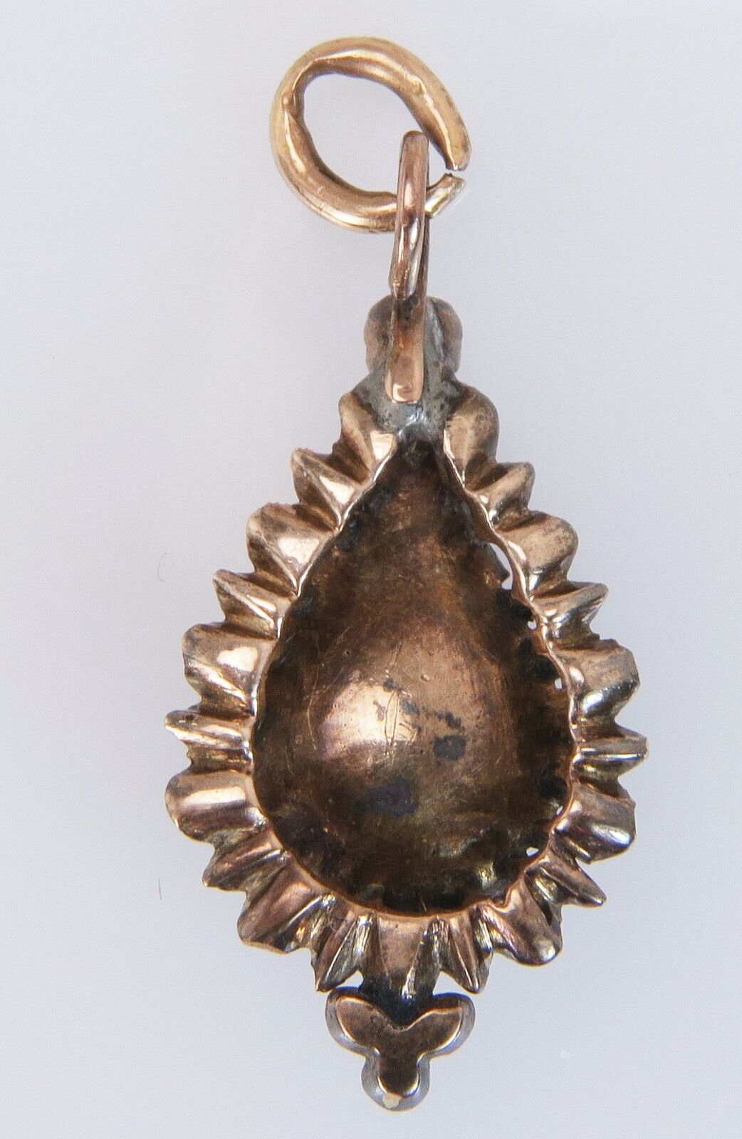 Antique Diamond Pendant Old Rose Cut Diamonds Original Early 1800's 10K Gold